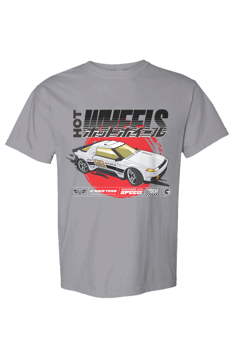 Hot Wheels in Katakanai Grey T-Shirt - Image 3