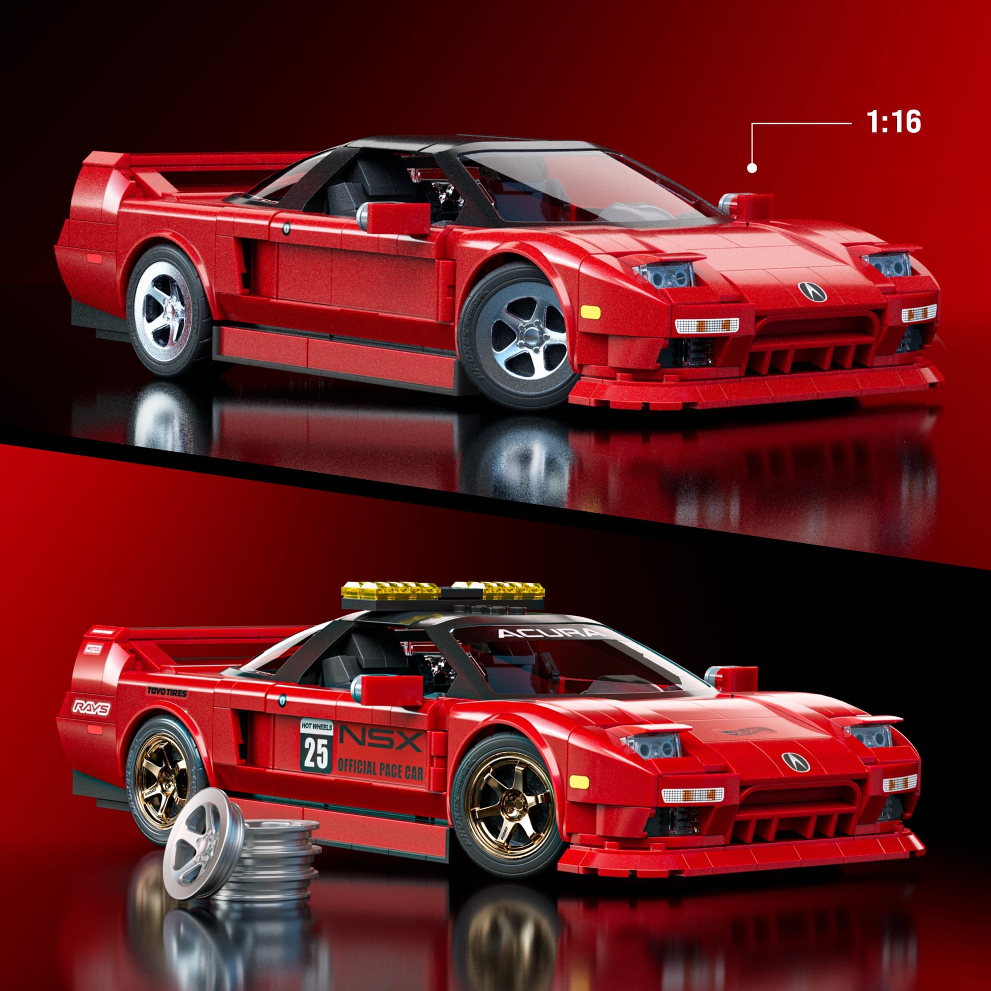 Mattel Brick Shop Hot Wheels Acura Nsx 1990. Kit de Construction de Jouets 876 Pièces. de Collection - Image 6