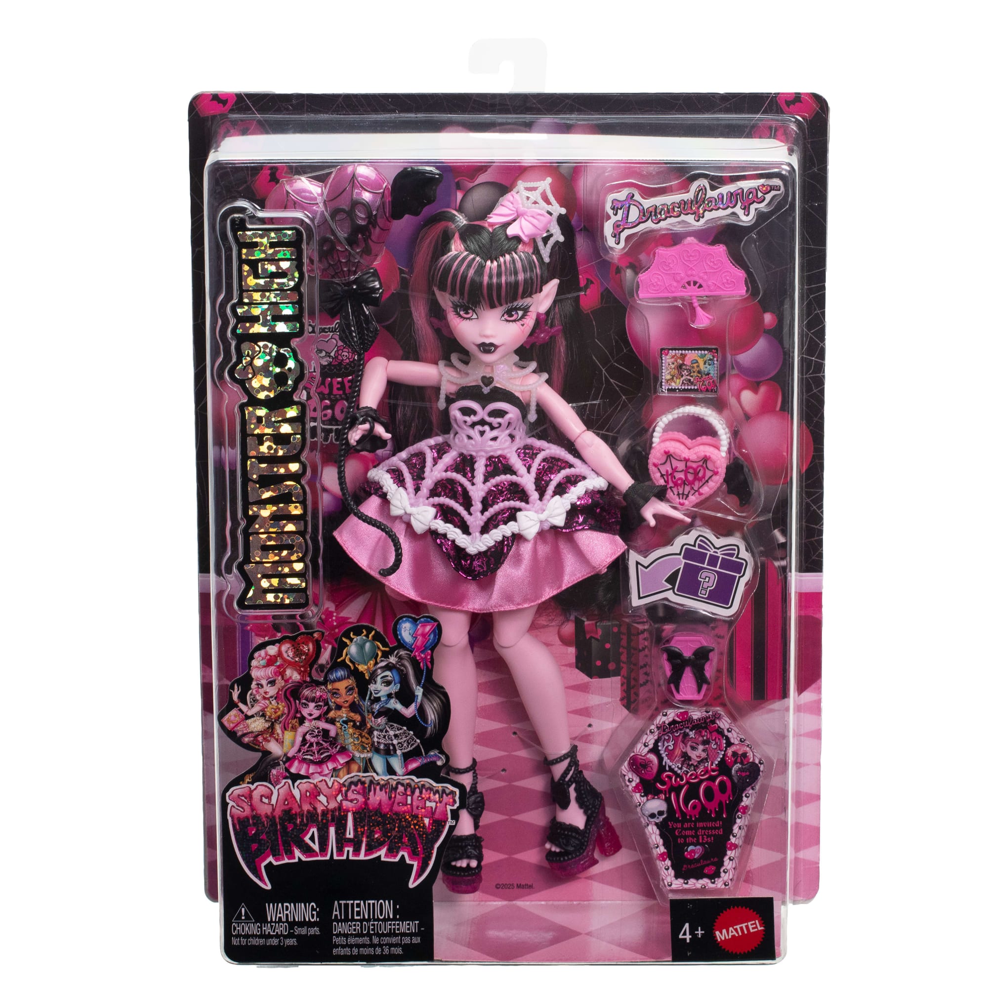 Monster High Scary Sweet Birthday Draculaura Doll in Party Dress With Balloon & Gift - Image 6