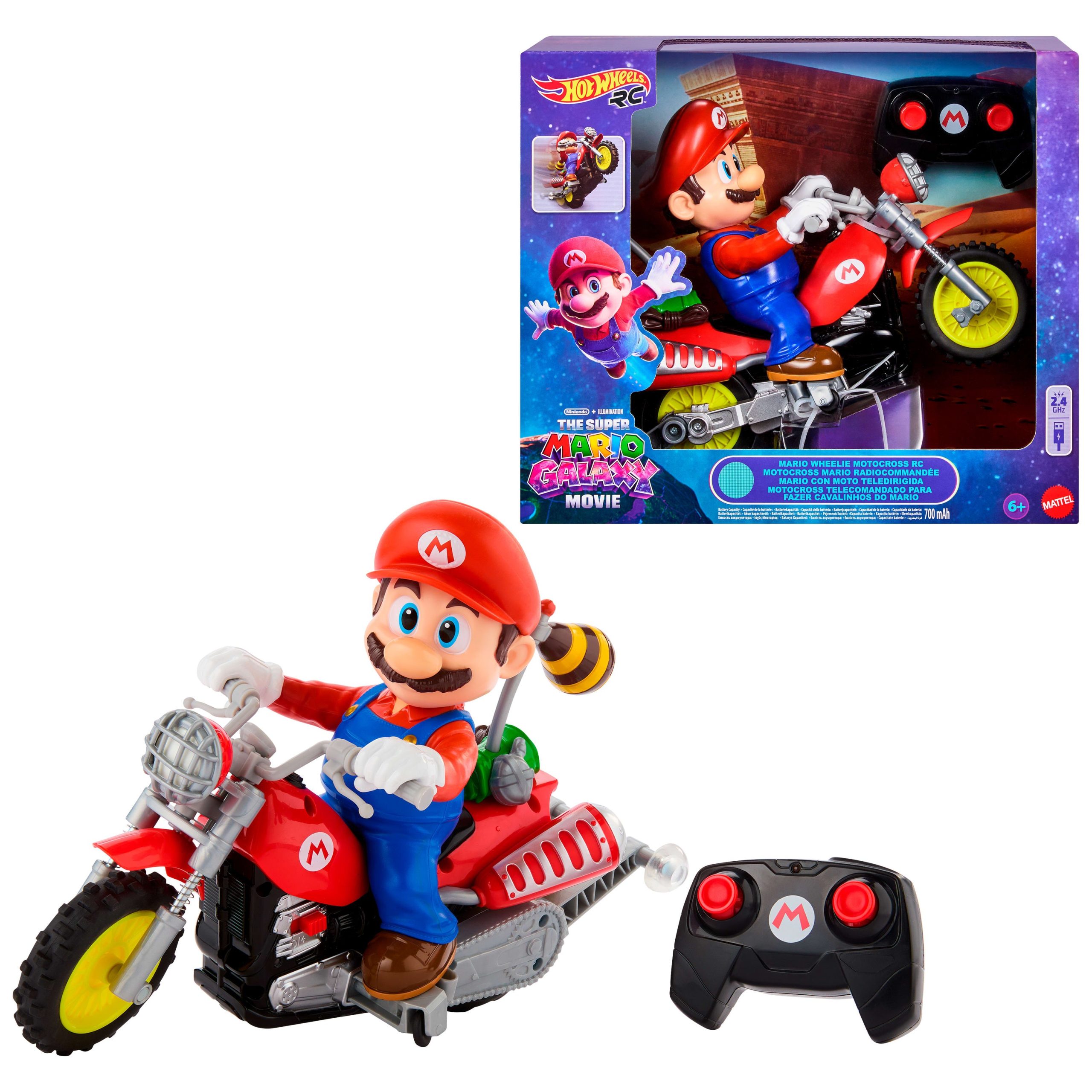 Hot Wheels RC Mario Wheelie Motocross RC. Remote-Controlled Battery-Powered Vehicle