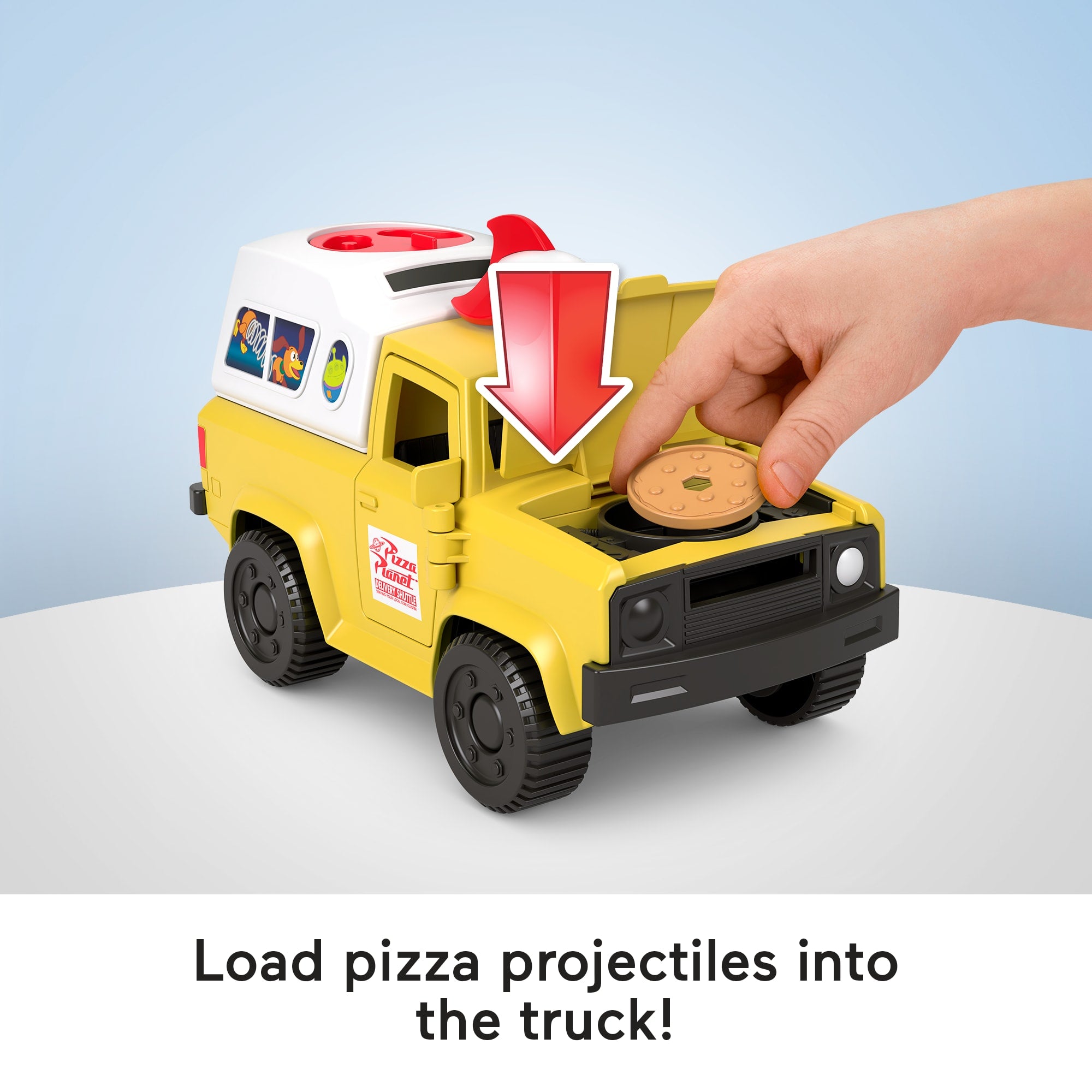 Imaginext Disney And Pixar Toy Story Pizza Planet Truck With Buzz Lightyear & Alien Action Figures - Image 3