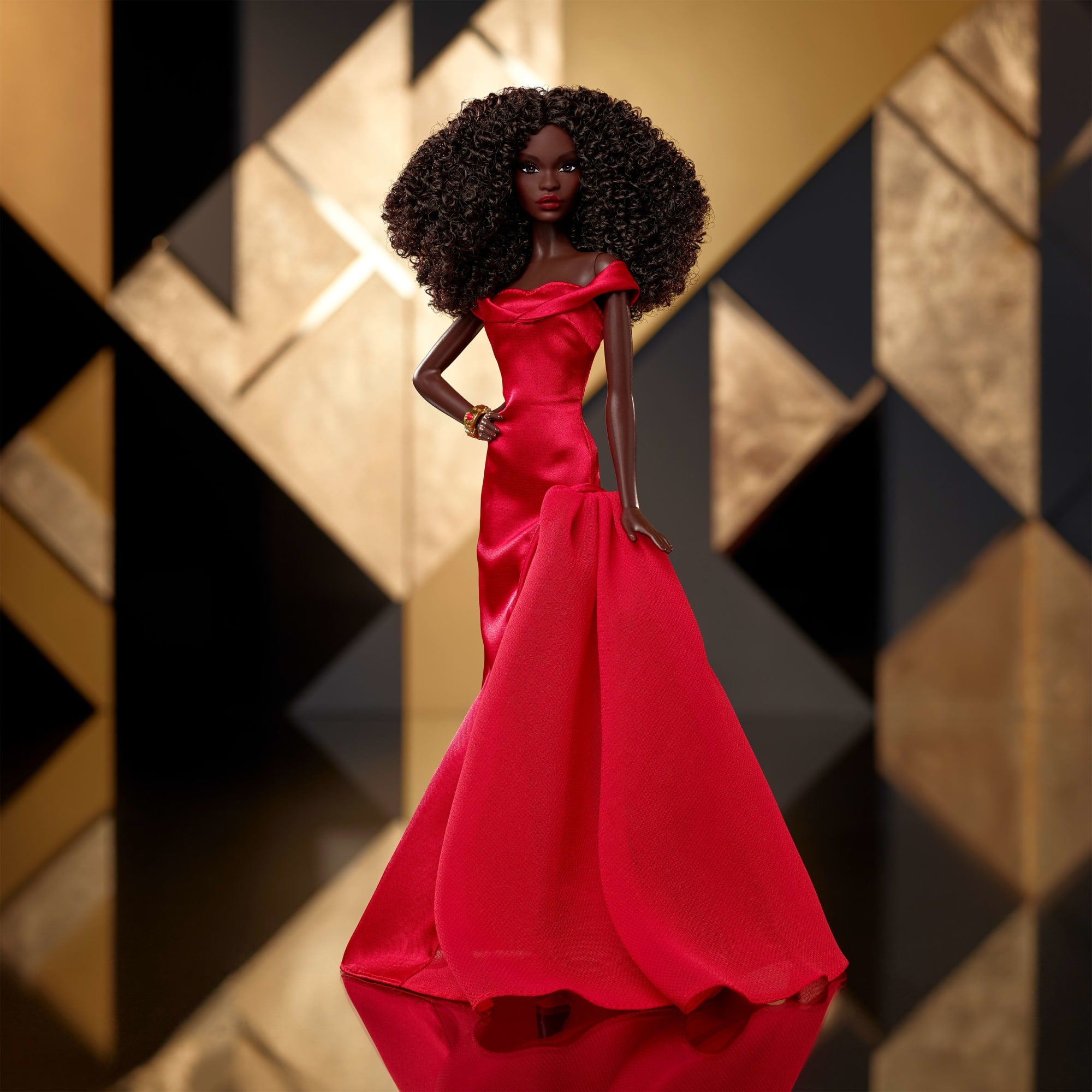 Barbie Signature Collectible Doll in Red Gown. 45Th Anniversary Black Barbie By Kitty Black Perkins - Image 2
