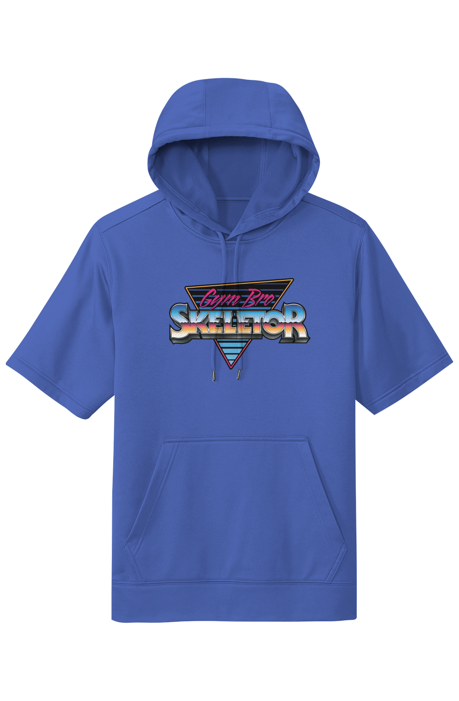 Masters of the Universe Gym Bro Skeletor Blue Short Sleeved Hoodie - Image 2