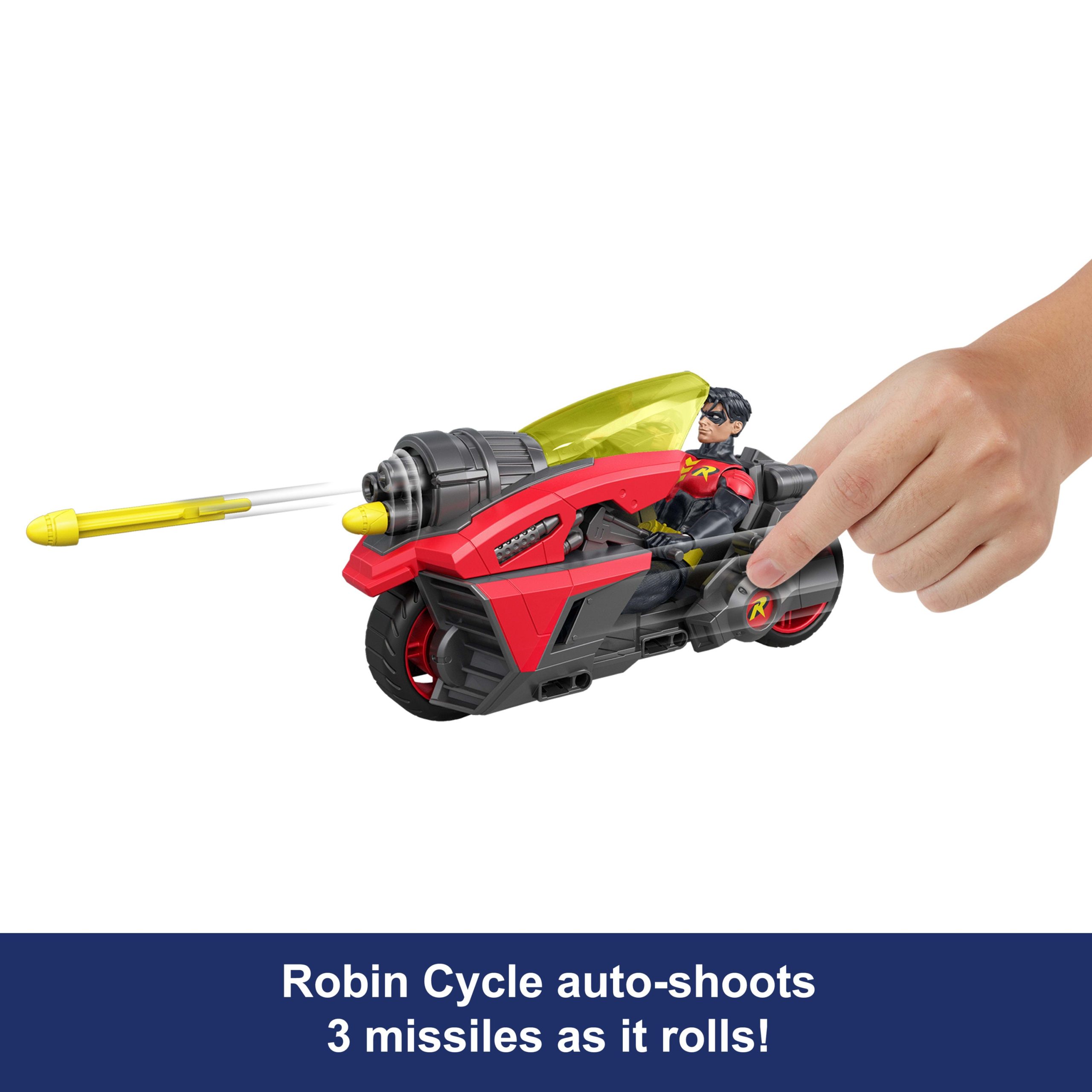 DC Premier 6.5 Inch Batlink Robin Figure & Motorcycle Vehicle With Projectile Launch - Image 2