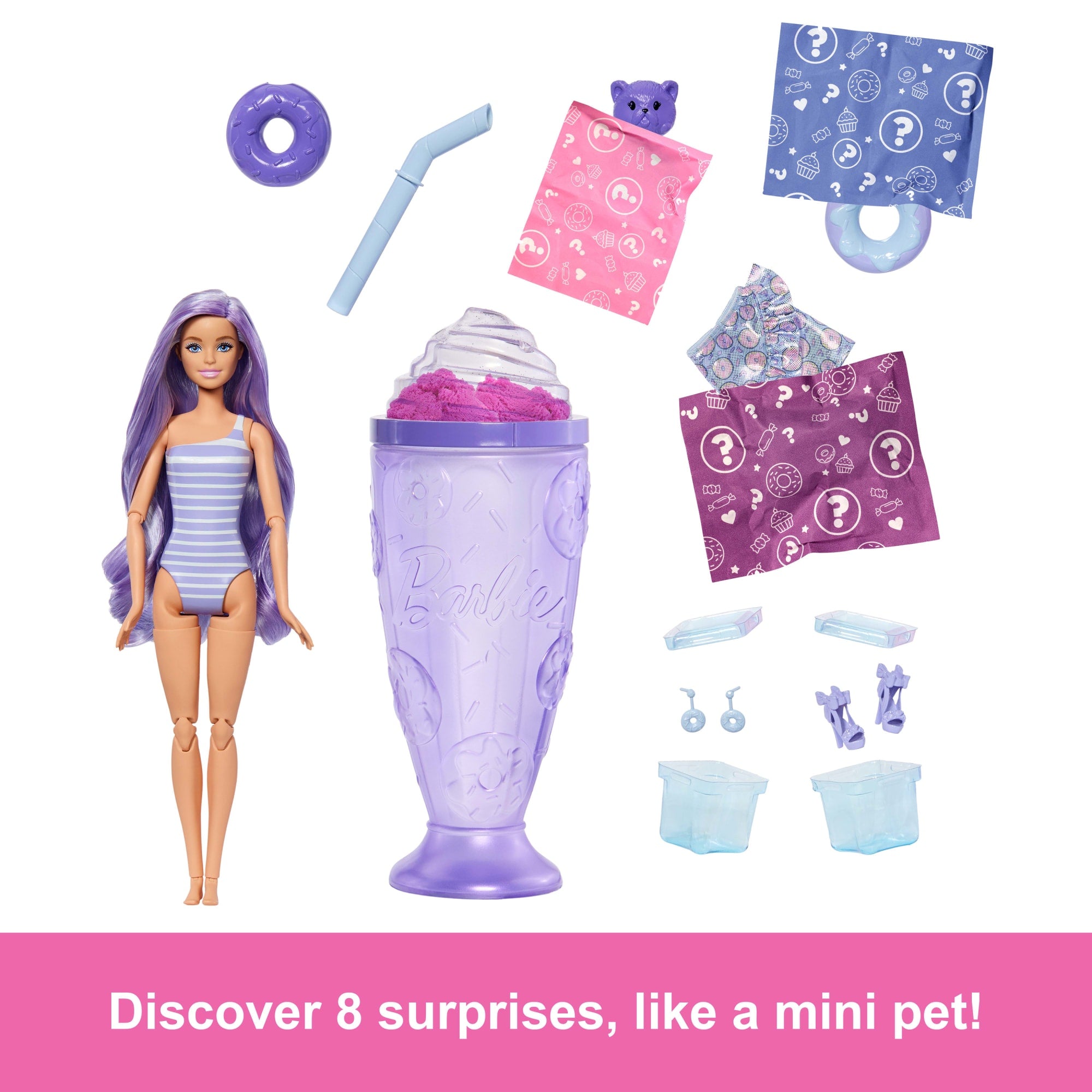 Barbie Pop Reveal Treat Series Doll & Accessories Set. 8 Surprises Include Pet - Image 2