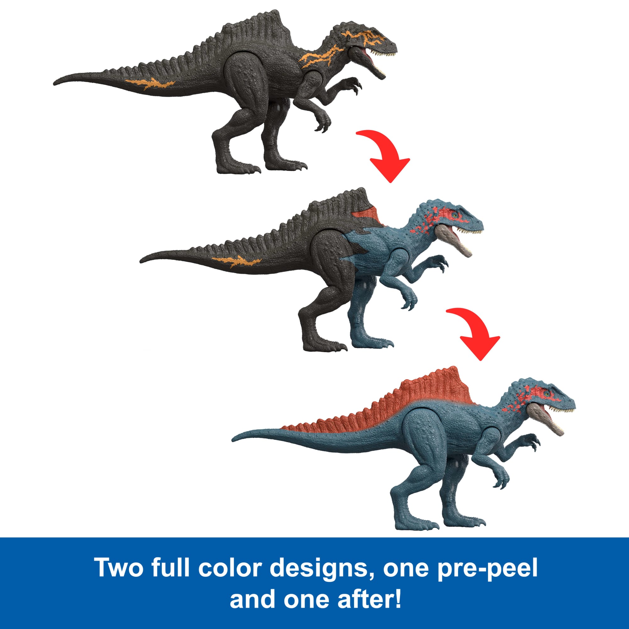 Jurassic World Dino Reveal Deluxe Concavenator Action Figure. Peel Off Color Change Toy - Image 3