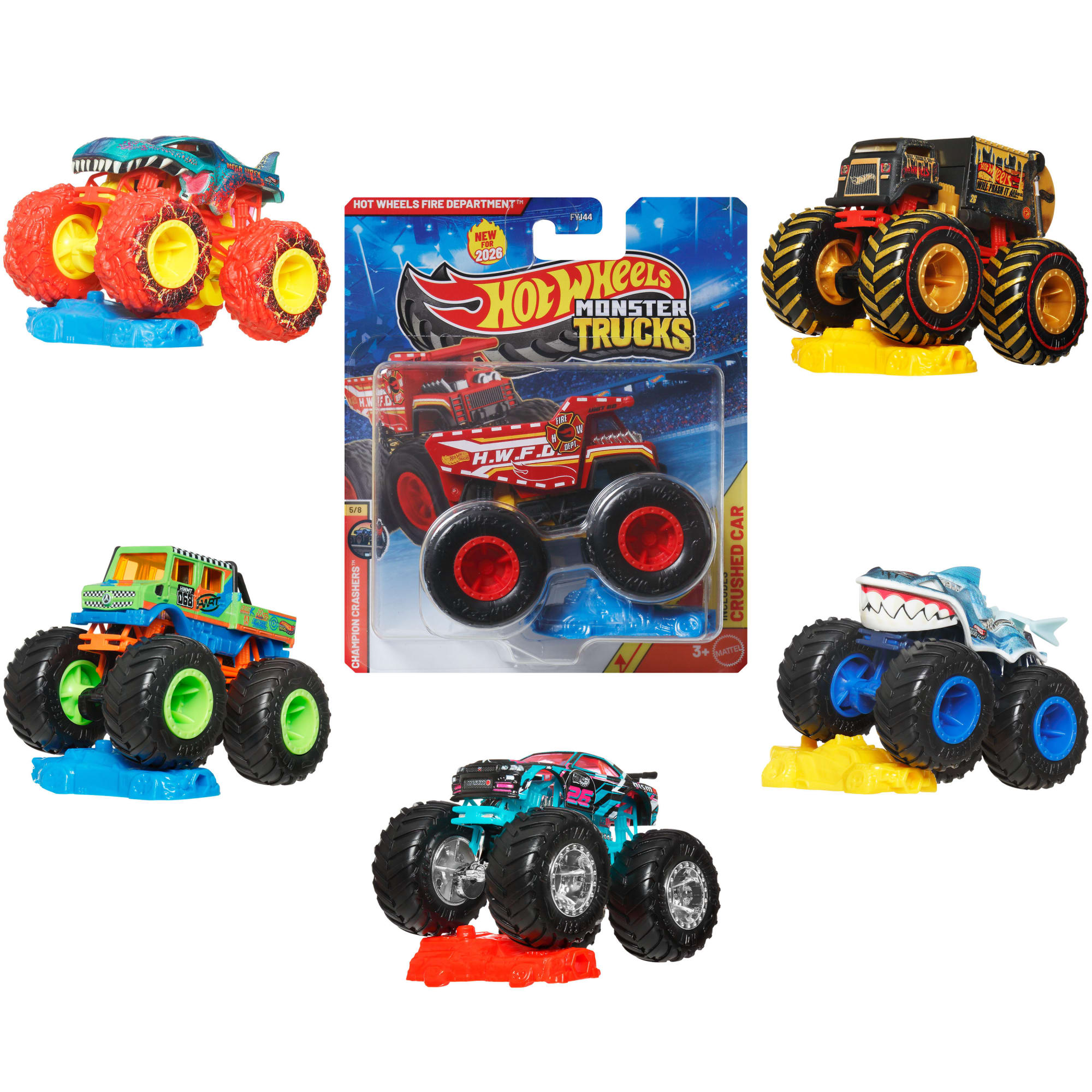 Hot Wheels Monster Trucks Veículo de Brinquedo Carro Surpresa Escala 1:64