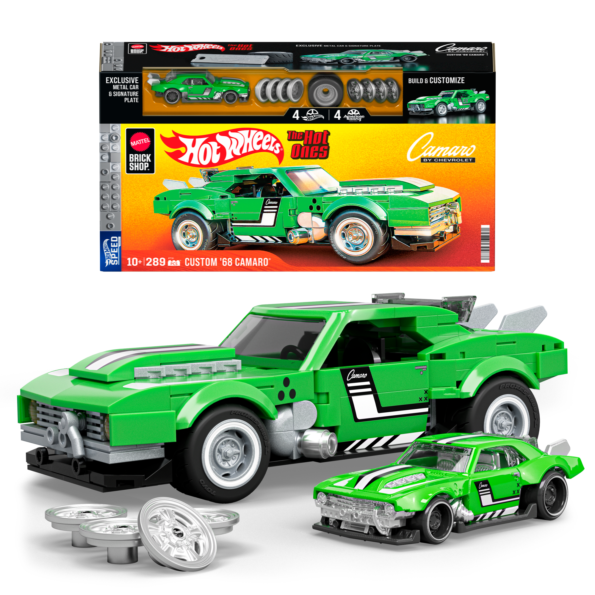 Mattel Brick Shop Hot Wheels Jogo de Construção Speed Custom '68 Camaro