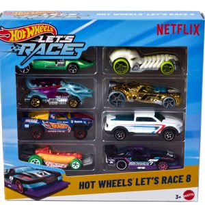 Hot Wheels Let's Race 8-Pack. Set Of 8 1:64 Scale Toy Cars From The Netflix Show