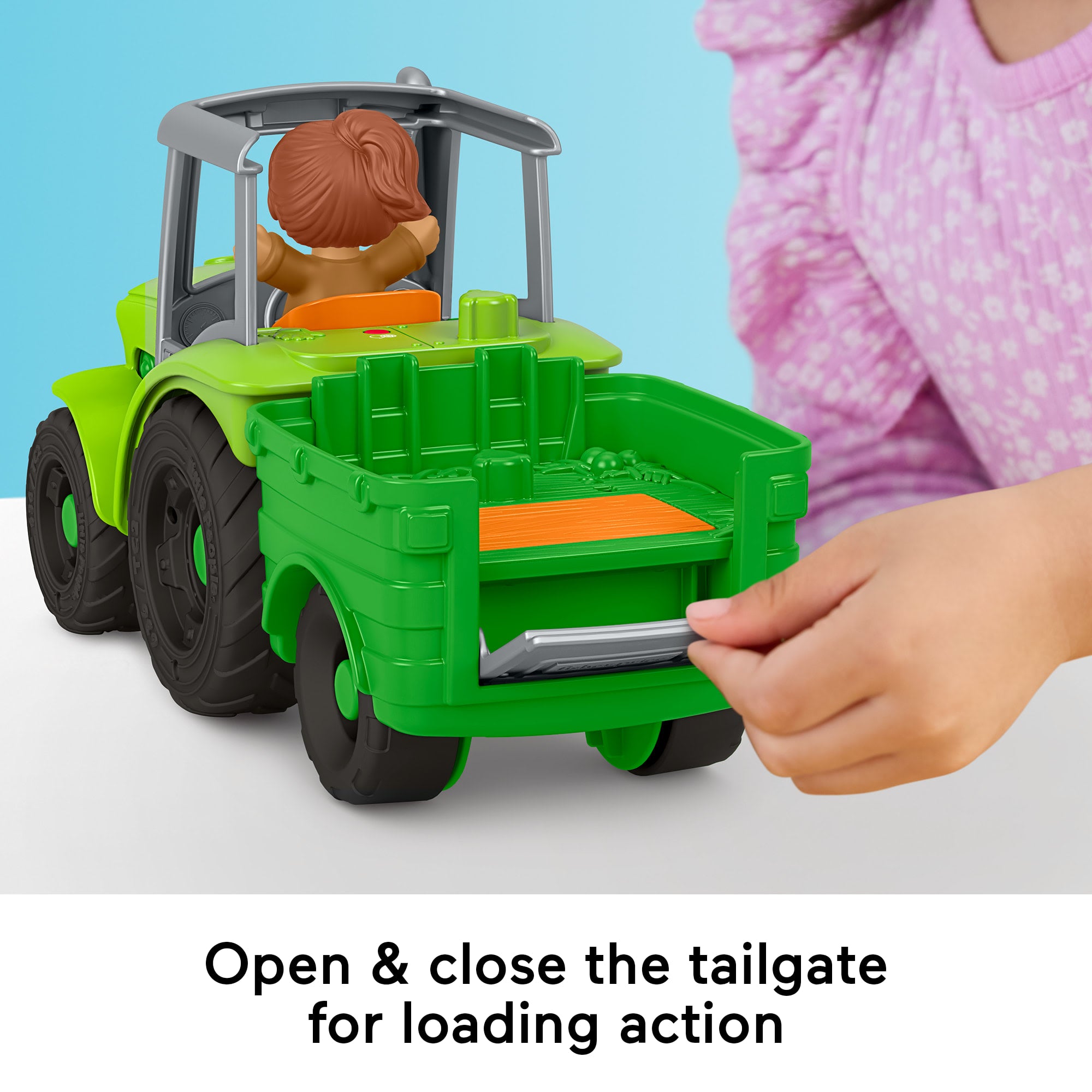 Fisher-Price Little People Push & Play Tractor. Musical Toy Farm Vehicle & 2 Figures For Toddlers. Multilanguage Version - Image 5