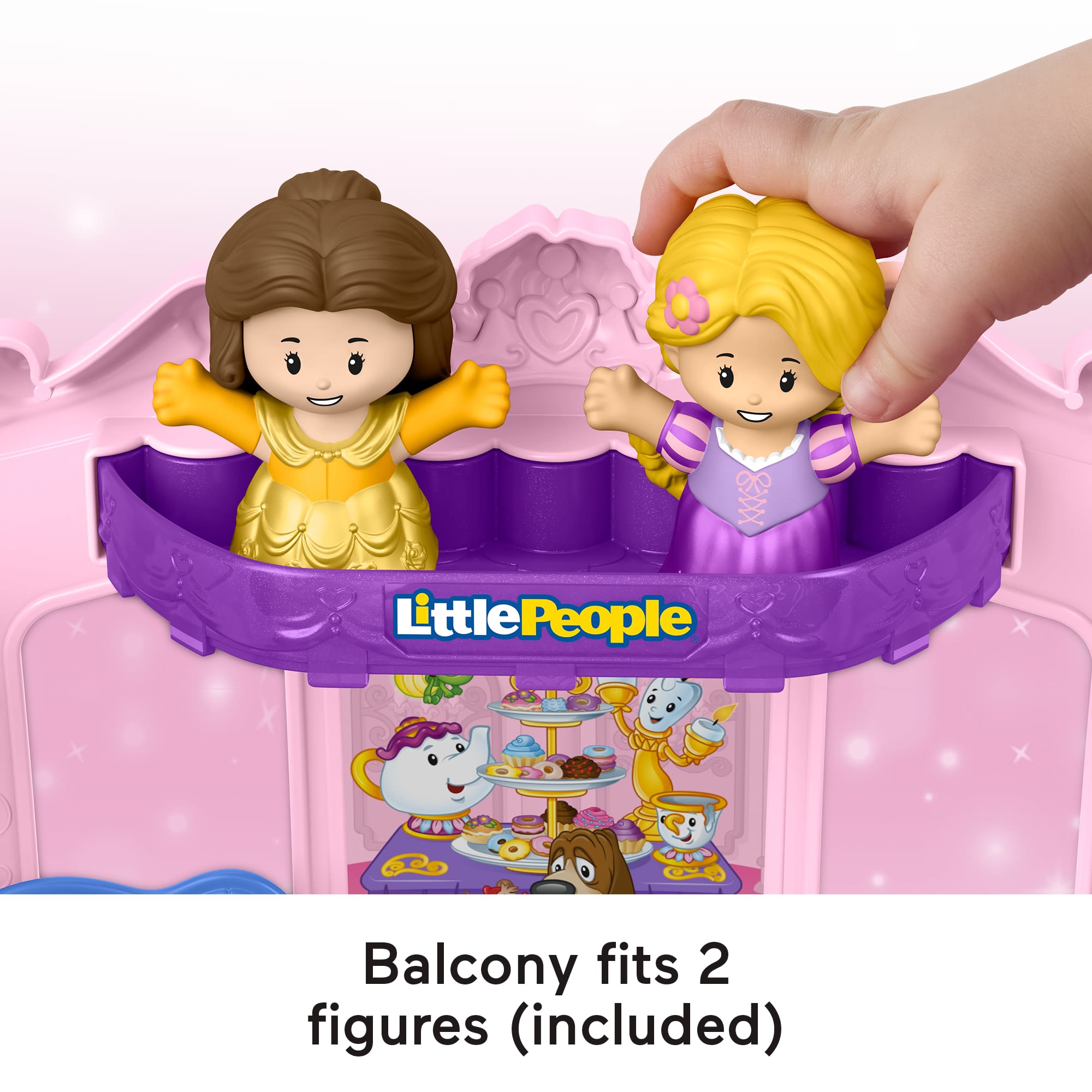 Fisher-Price Little People Disney Princess Pull-Along Musical Carriage Toddler Toy With 2 Figures - Image 5