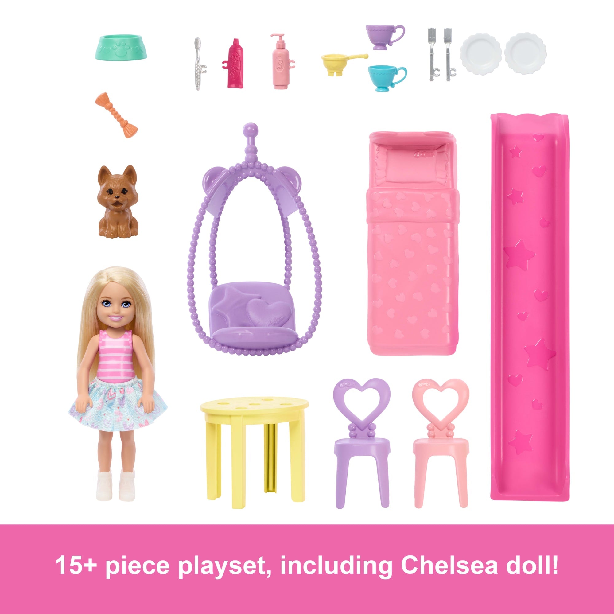Barbie Chelsea Pop-Up Doll House With Doll & 15+ Accessories. House Expands To 17+ X 13+ Inches - Image 3