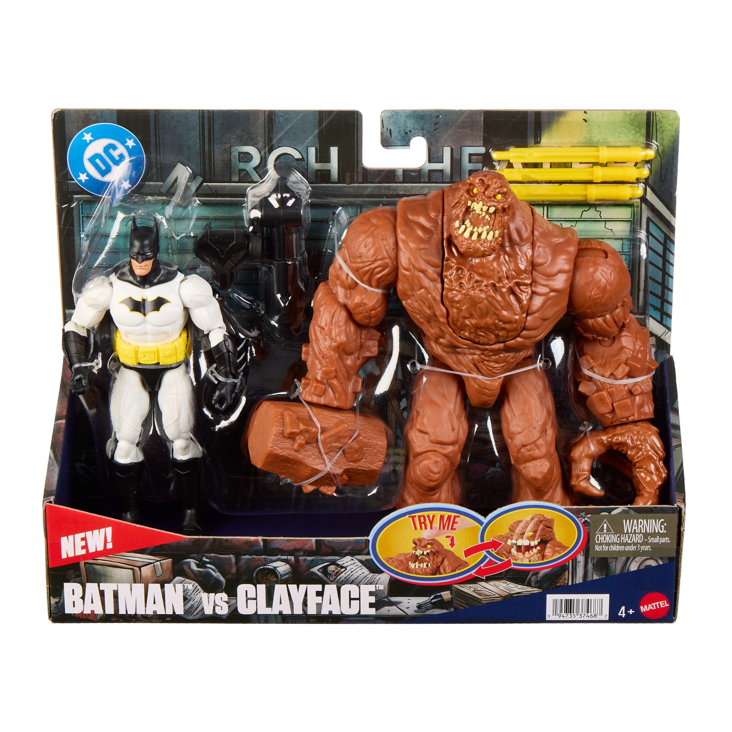 DC Premier Batman vs Clayface Pack. 6.5 Inch Super Hero And Villian With Blaster & Hammer Arm - Image 6