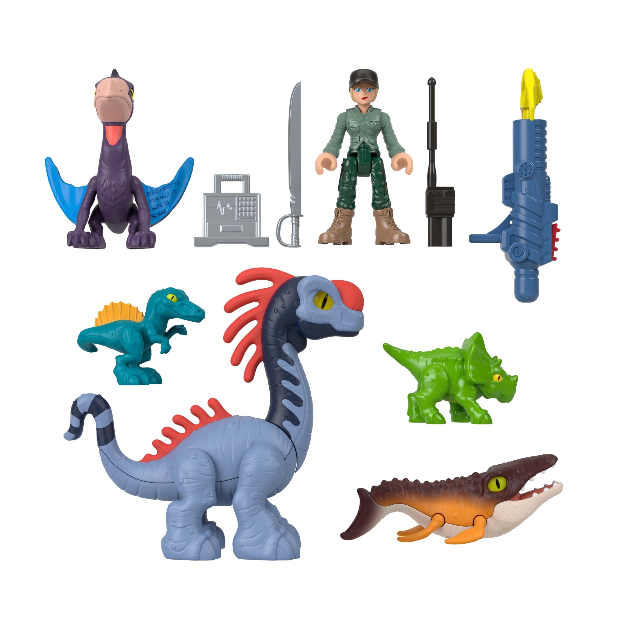 Imaginext Jurassic World Dinossauro de Brinquedo Rebirth Pacote de Dinos Terra. Ar e Mar - Image 4