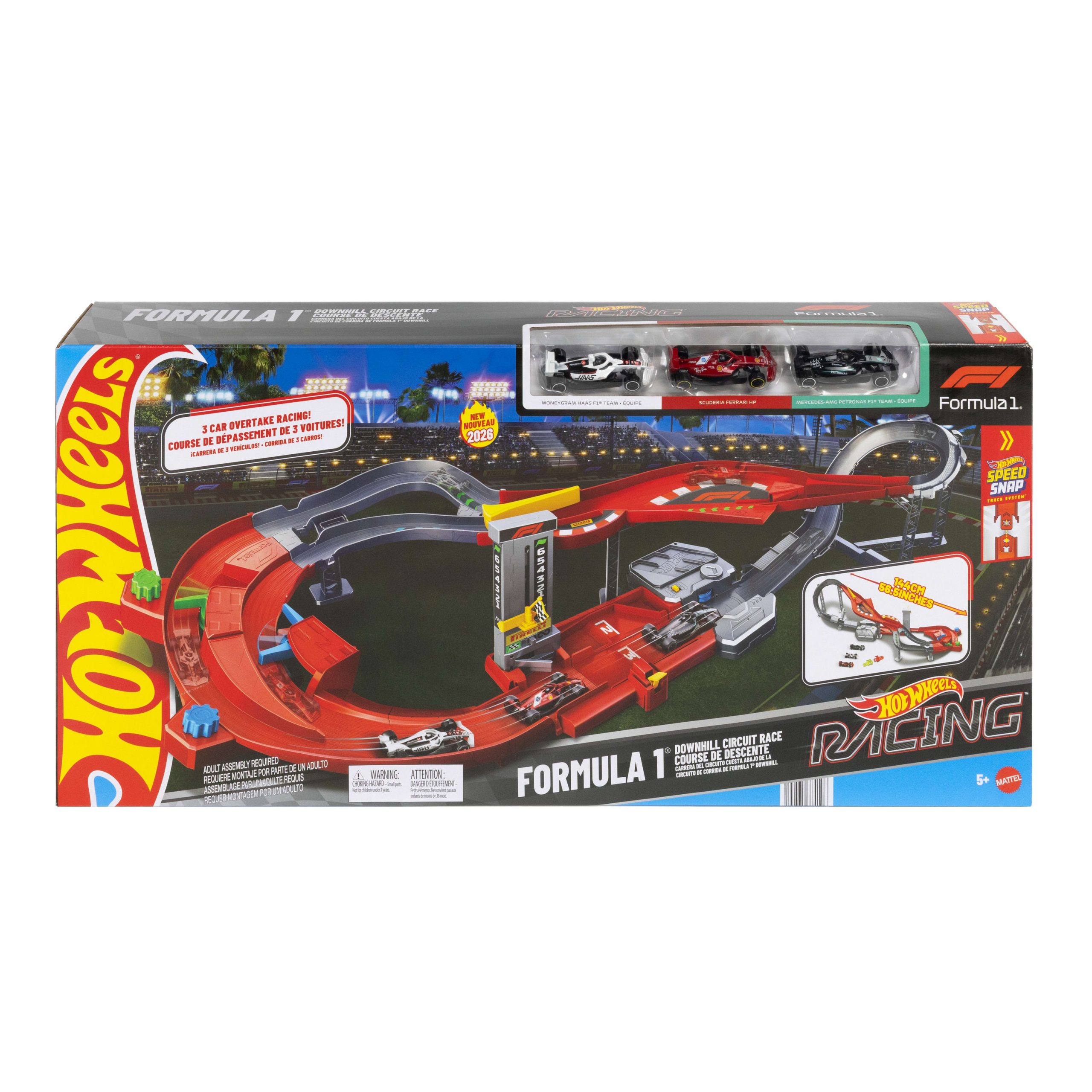 Hot Wheels Racing Formula 1 Downhill Circuit Race With 3 F1 Die-Cast Toy Cars in 1:64 Scale - Image 6