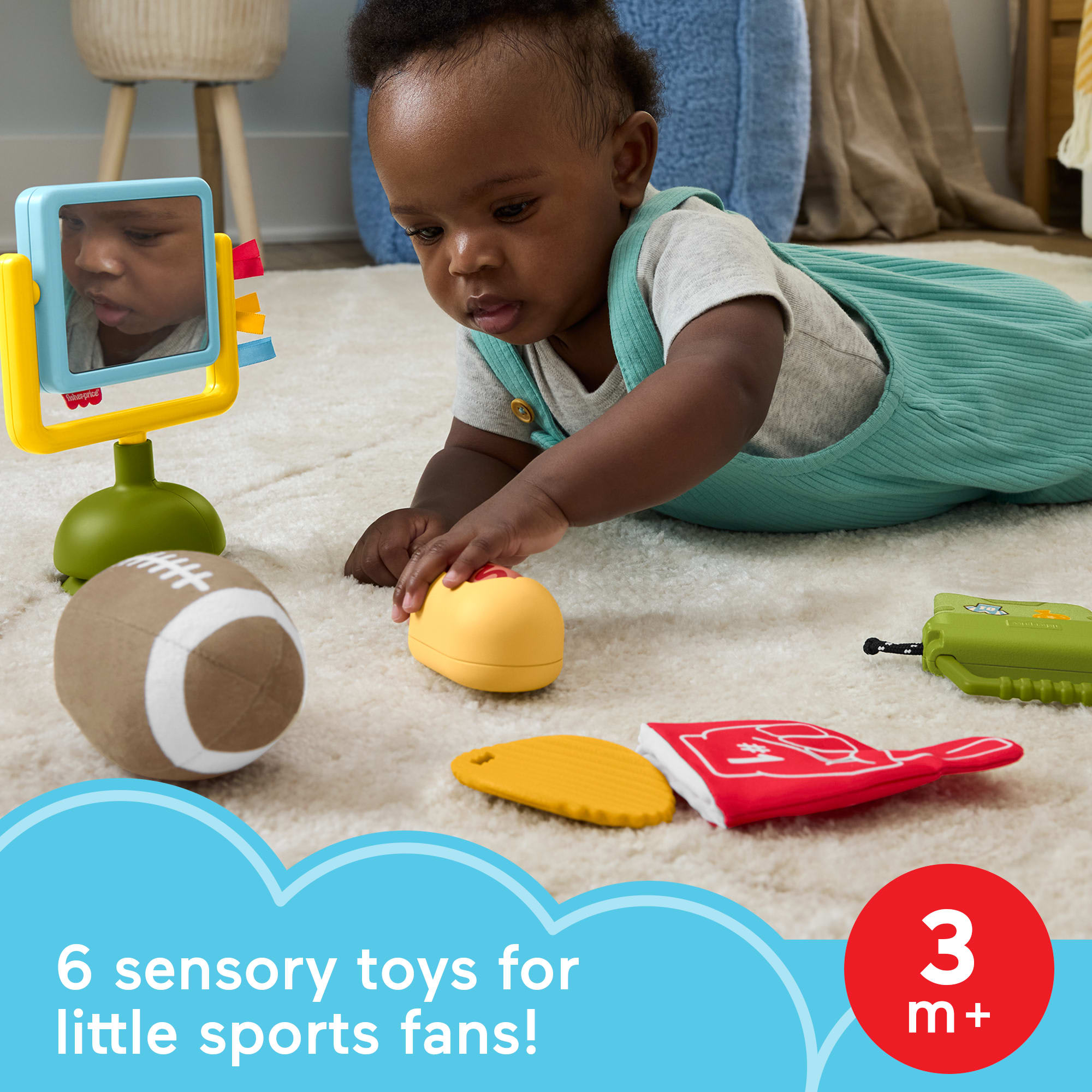 Fisher-Price Mini Me Moments Tiny Tailgater Set. 6-Piece Baby Sensory Activity Toys - Image 2