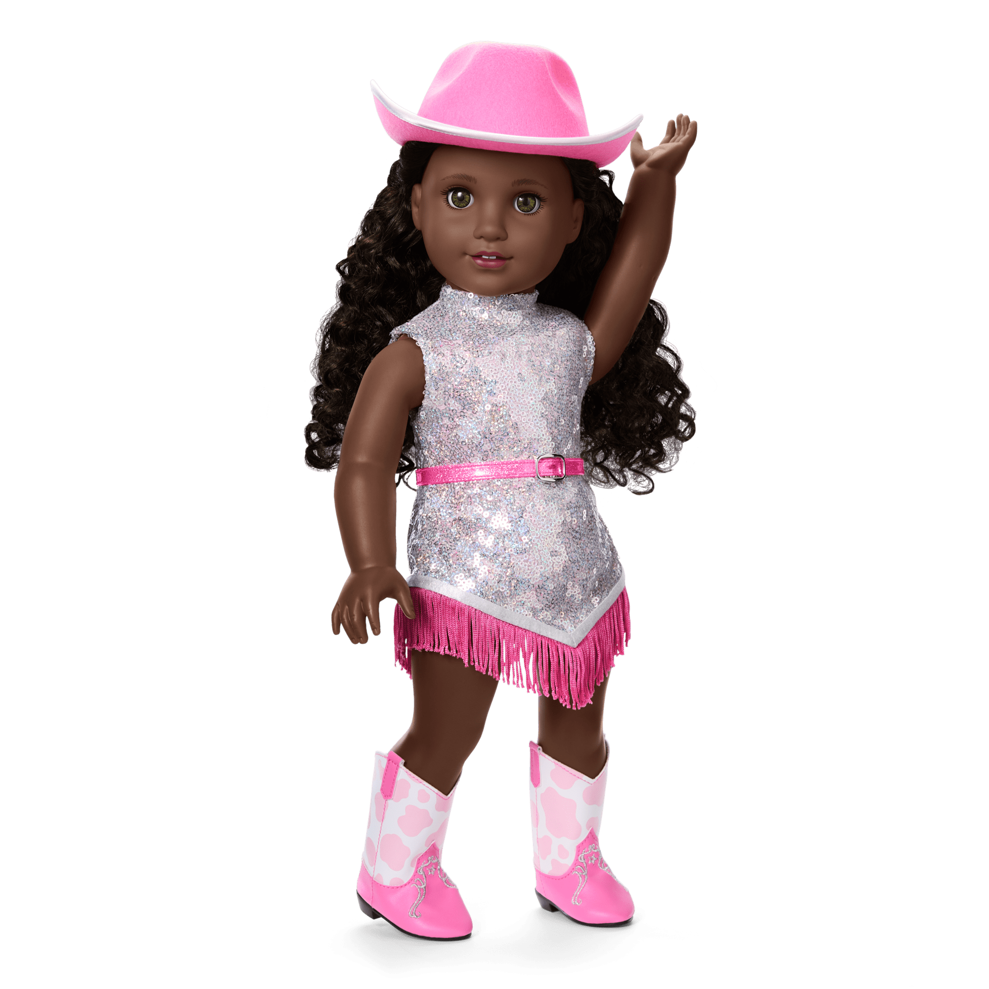 Glam Pink Cowgirl Outfit & Pink Spotted Cow Backpack & Accessory Set Bundle - Image 5