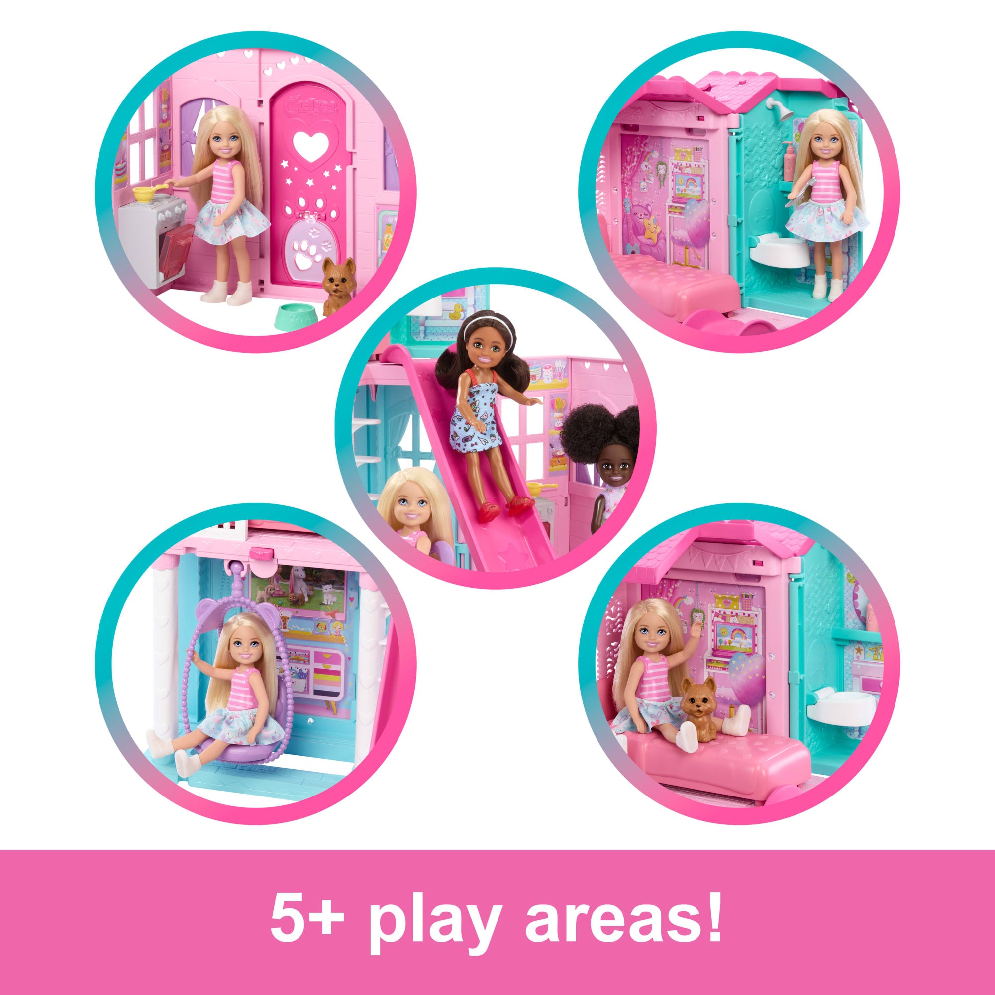 Barbie Chelsea Pop-Up Doll House With Doll & 15+ Accessories. House Expands To 17+ X 13+ Inches - Image 2