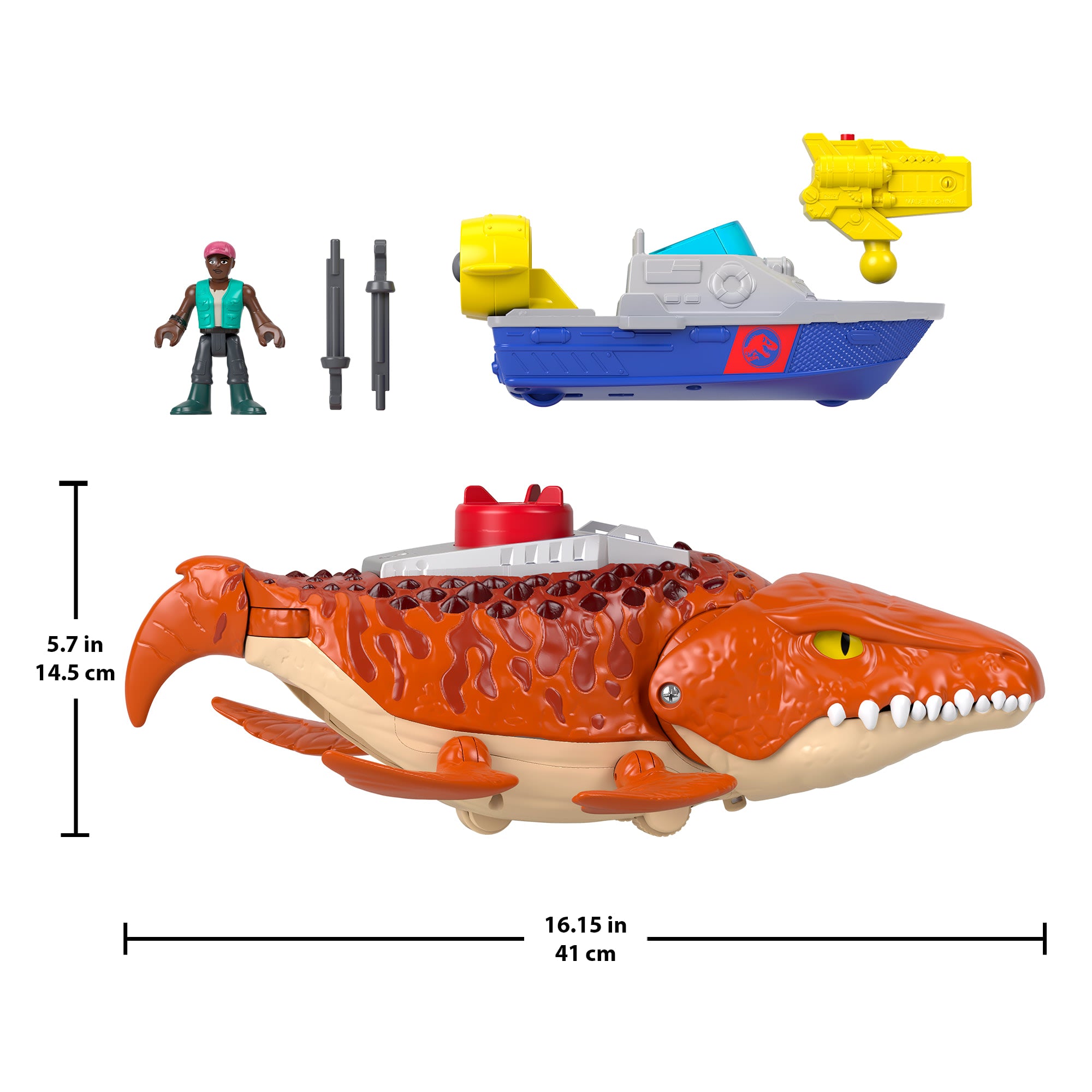 Fisher-Price Imaginext Jurassic World Rebirth Aquachomp Chase Mosasaurus Dinosaur Toy Playset - Image 5