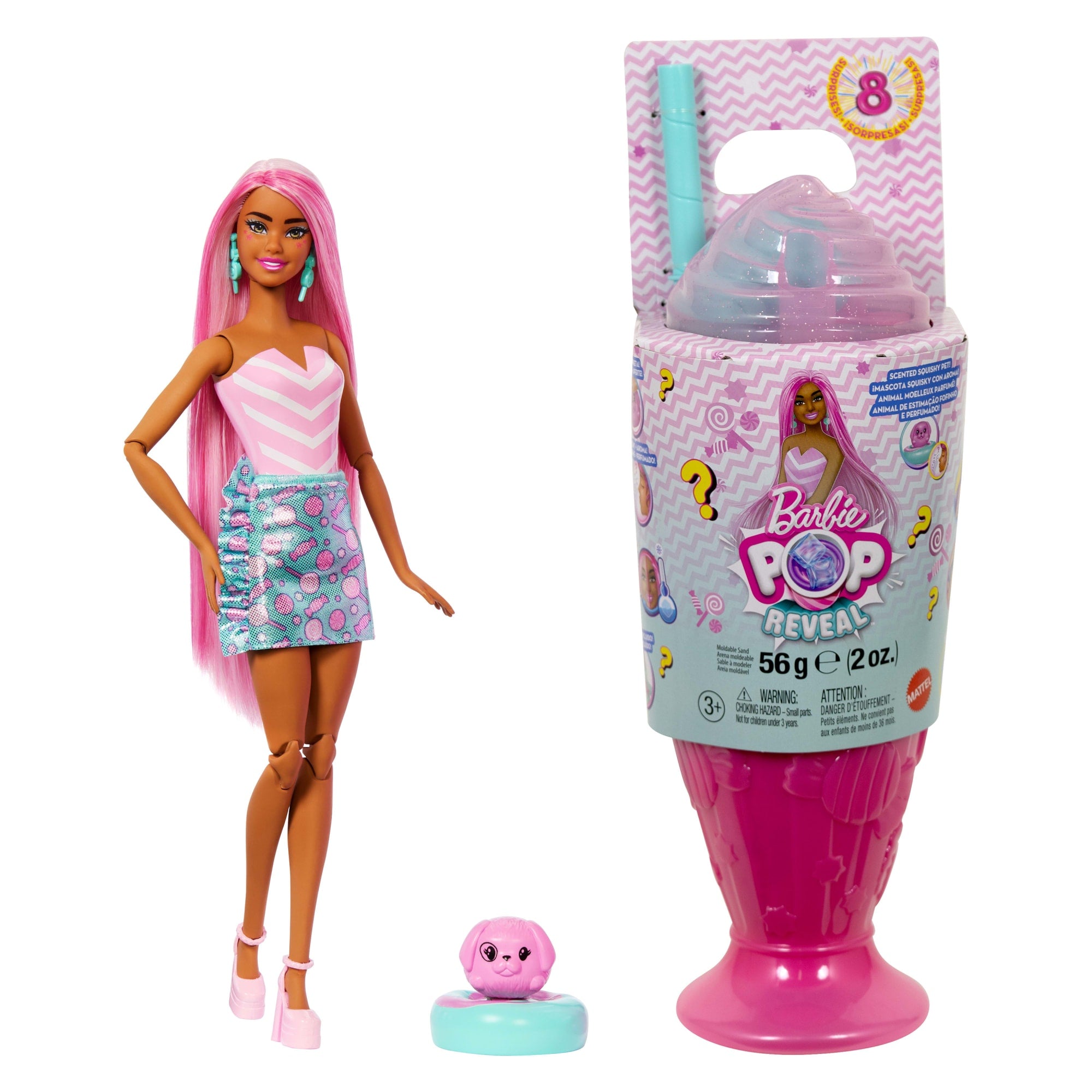 Barbie Pop Reveal Treat Series Doll & Accessories Set. 8 Surprises Include Pet - Image 6