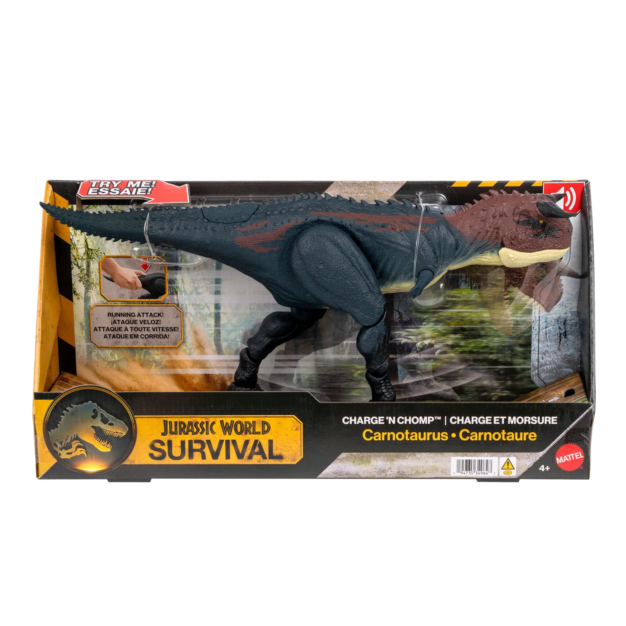 Jurassic World Charge N Chomp Carnotaurus Running Roaring Dinosaur Action Figure. Digital Play - Image 6
