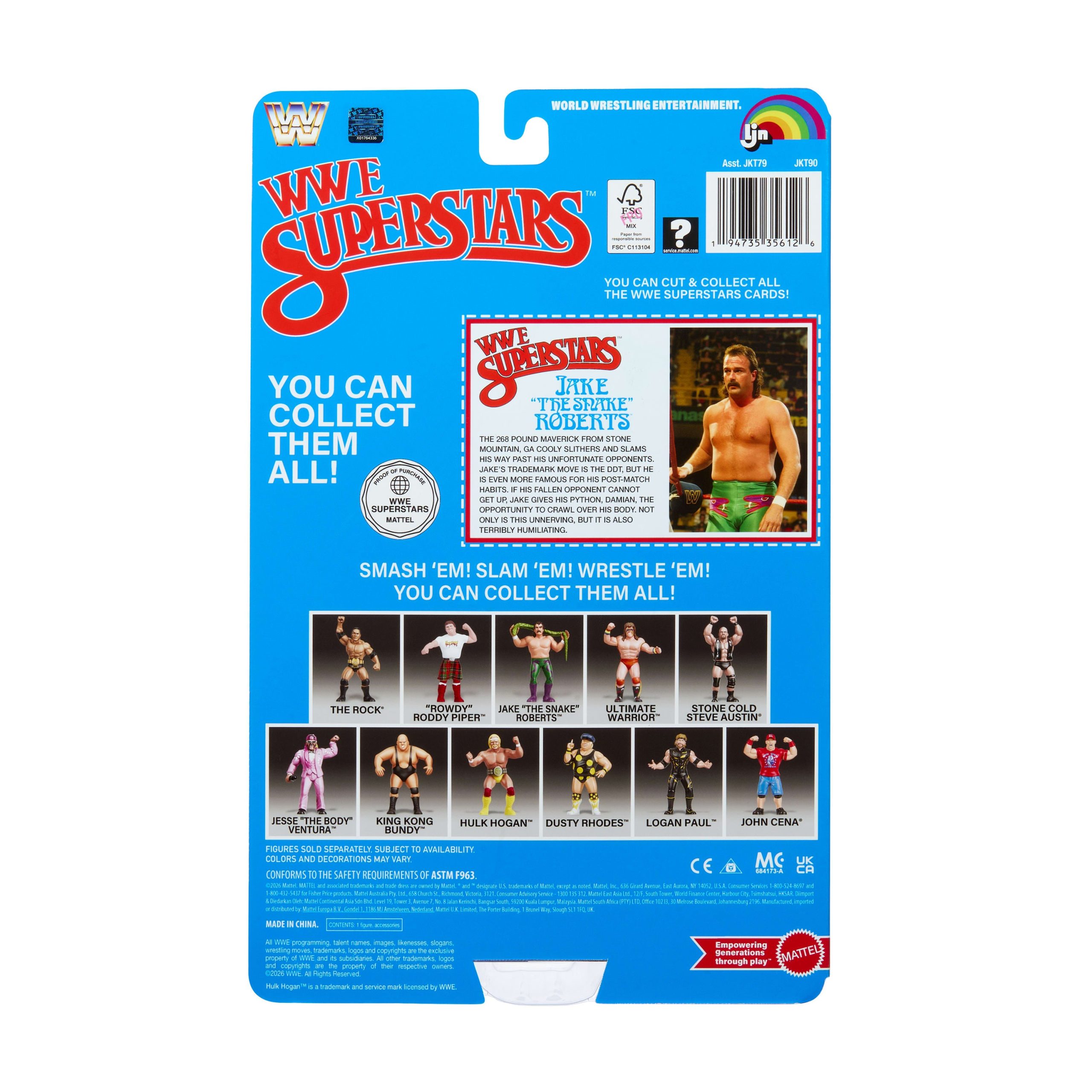 LJN WWE Superstars Jake The Snake Roberts Action Figure - Image 7