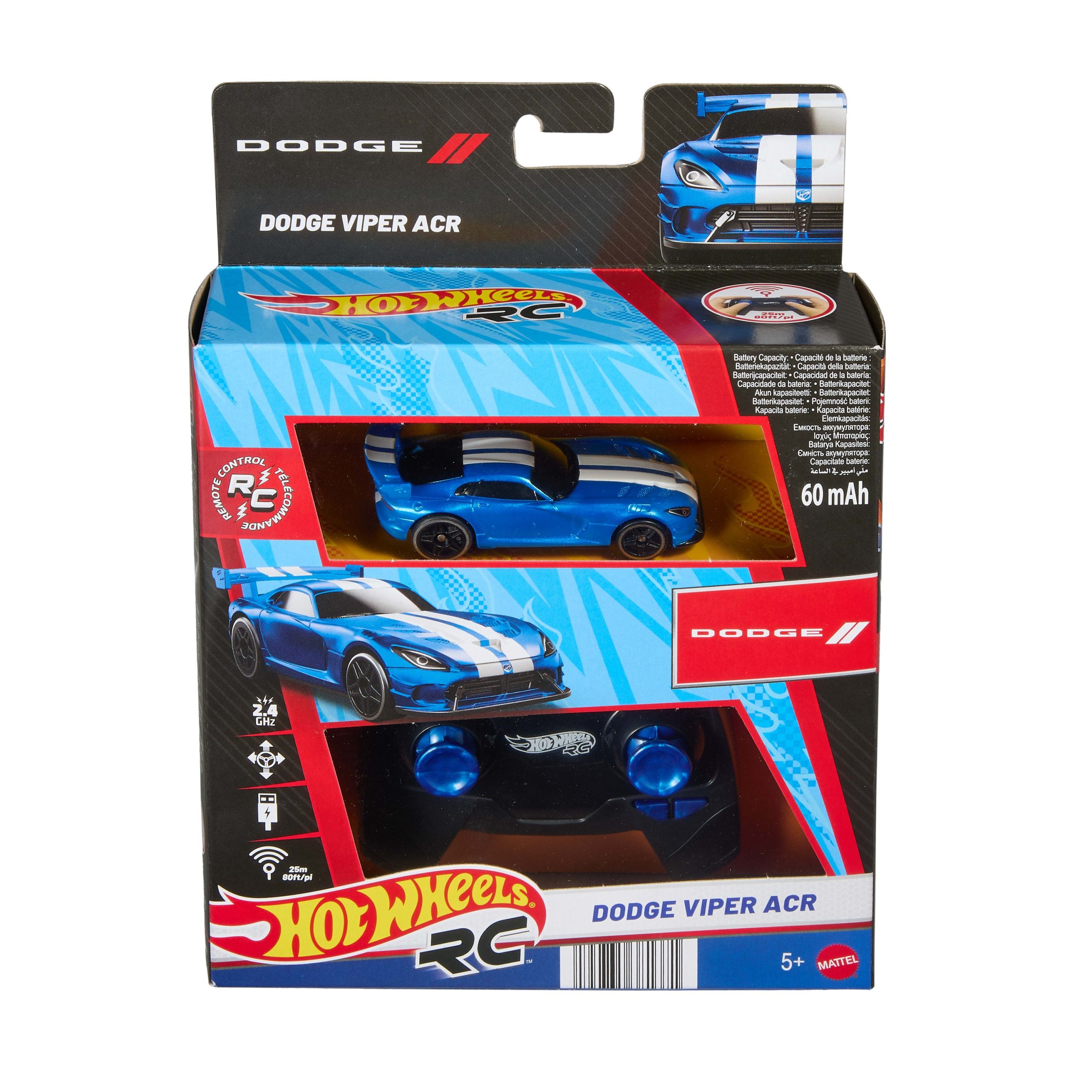 Hot Wheels RC 1:64 Scale Dodge Viper Acr. Battery-Powered Remote-Control Toy Car - Image 5
