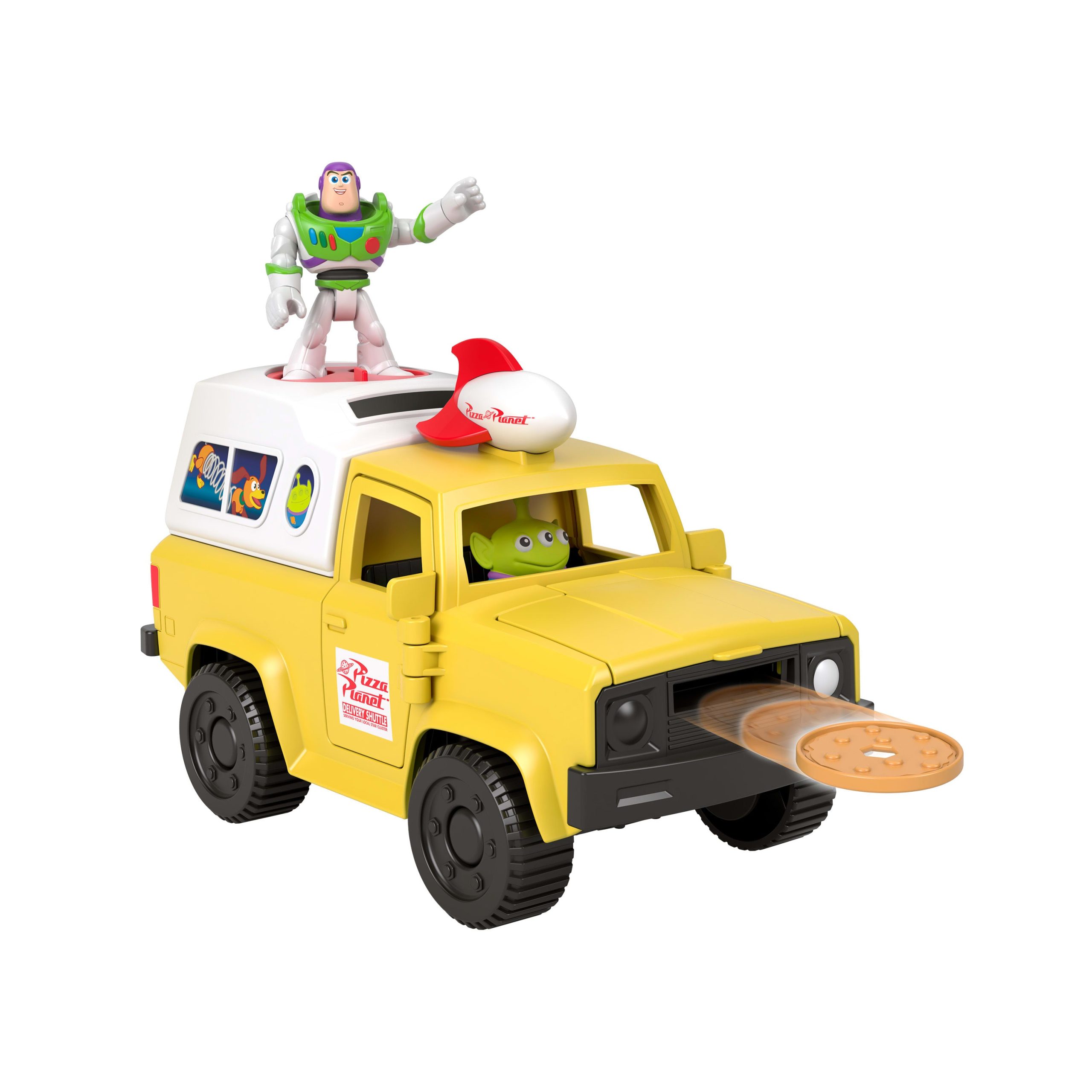 Imaginext Disney And Pixar Toy Story Pizza Planet Truck With Buzz Lightyear & Alien Action Figures