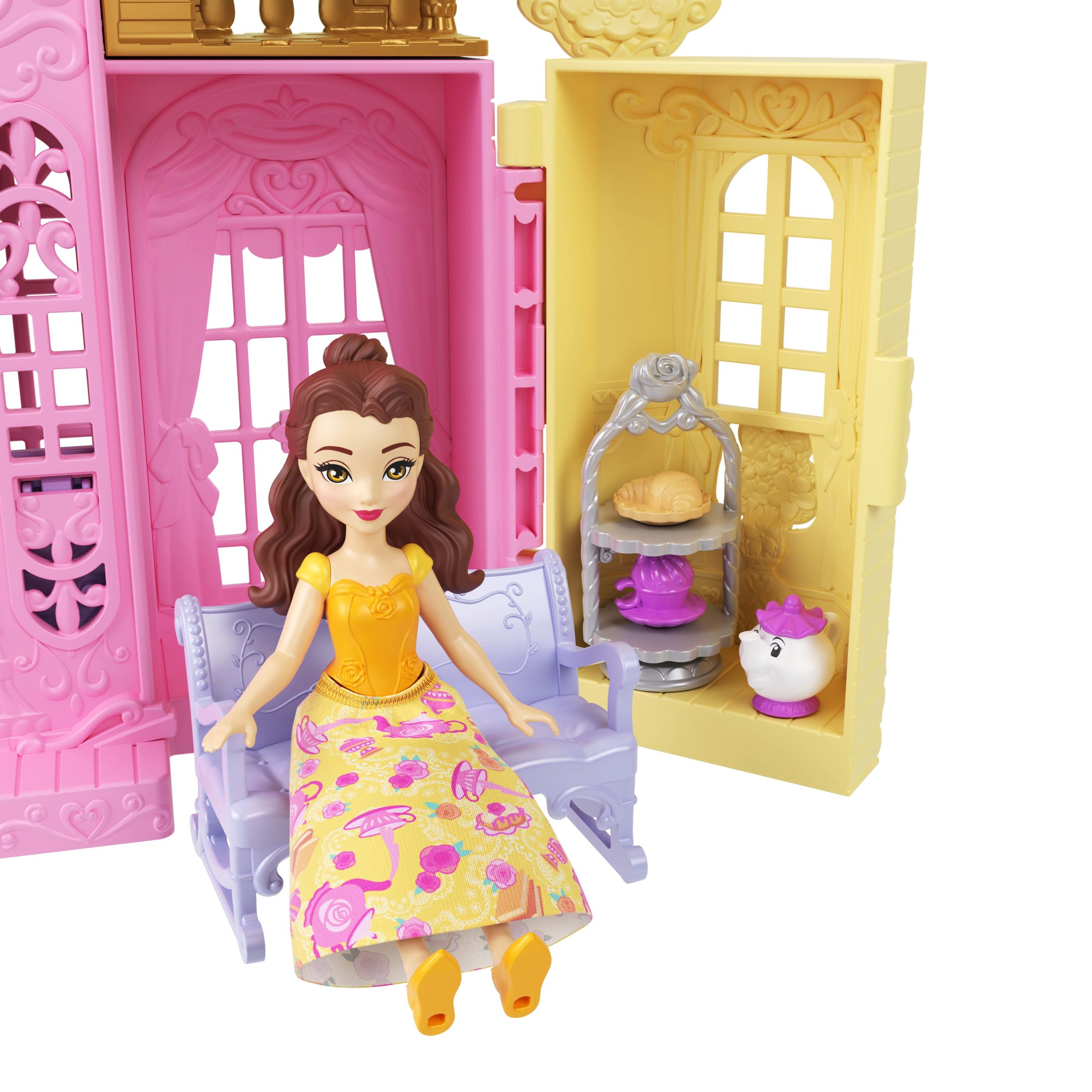Disney Princess Belle Tea Shop Small Doll Playset With Friend. Furniture & Accessories - Image 4