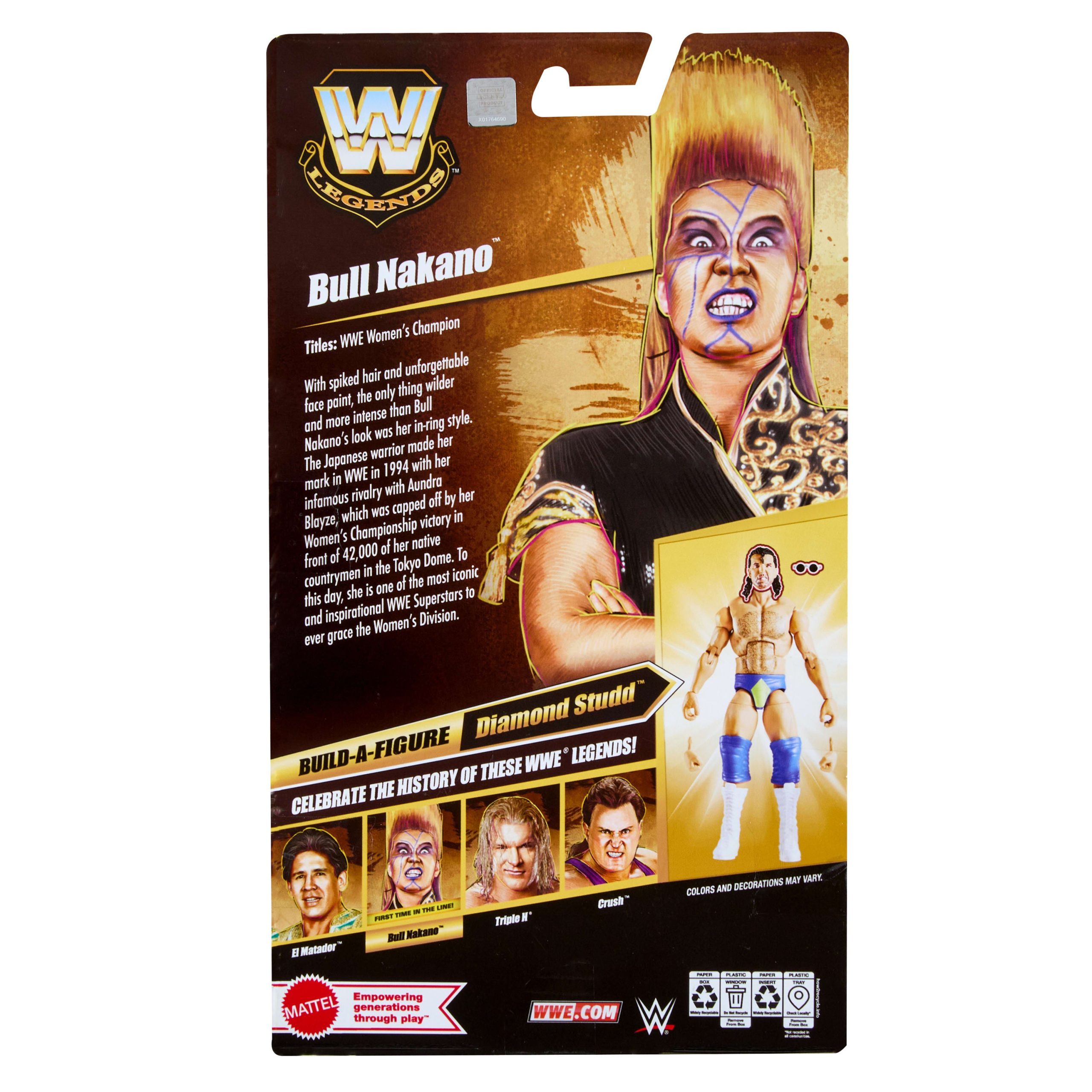 WWE Elite Legends Bull Nakano Action Figure & Accessories. Series 31 6-Inch Collectible Set - Image 6