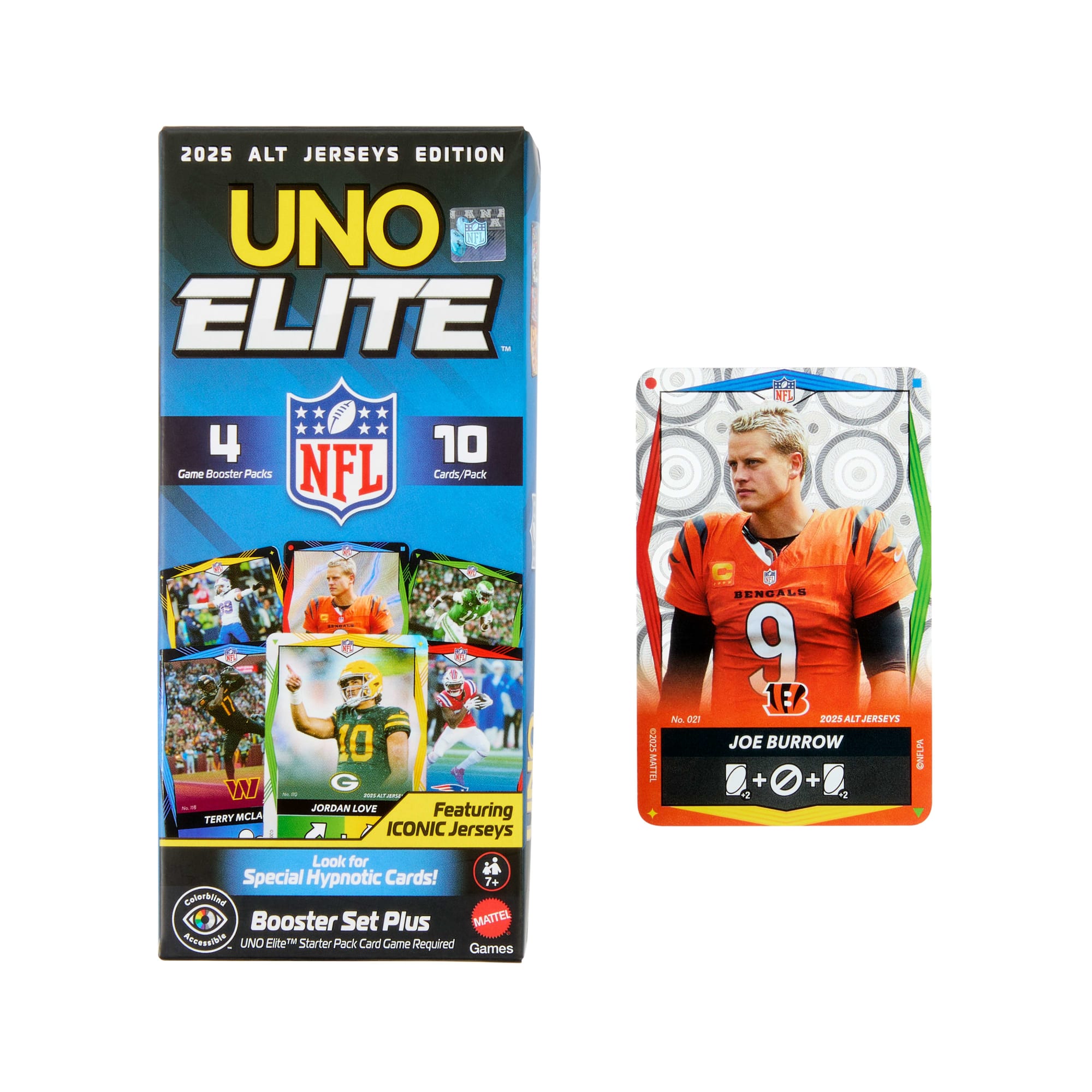 UNO Elite NFL 2025 Alt Jerseys Edition Booster Set Plus With 40 Elite Action Cards (Players May Vary) - Image 5