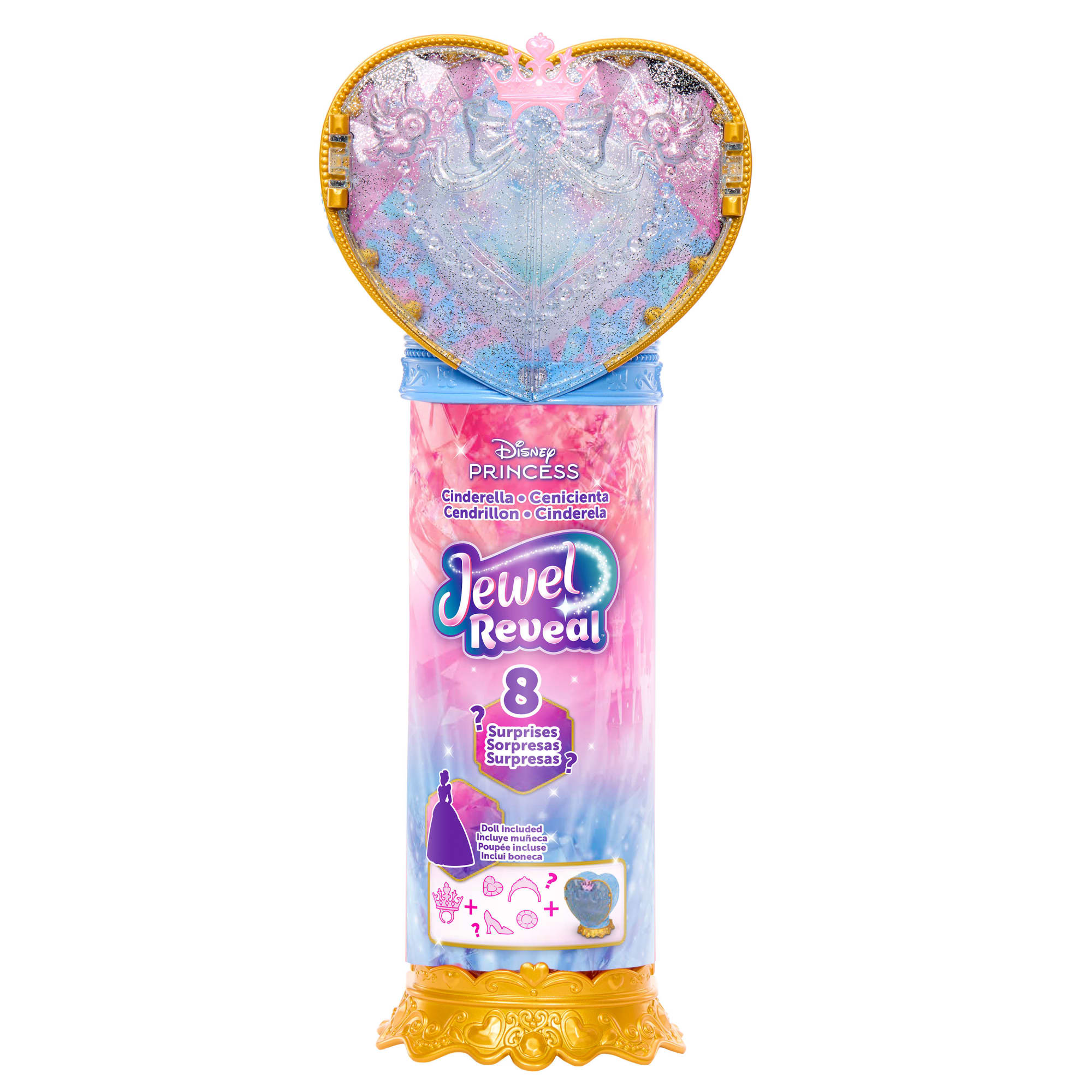 Disney Princess Jewel Reveal Cinderella Fashion Doll W/ 8 Surprises Including Gem Box & Accessories - Image 6