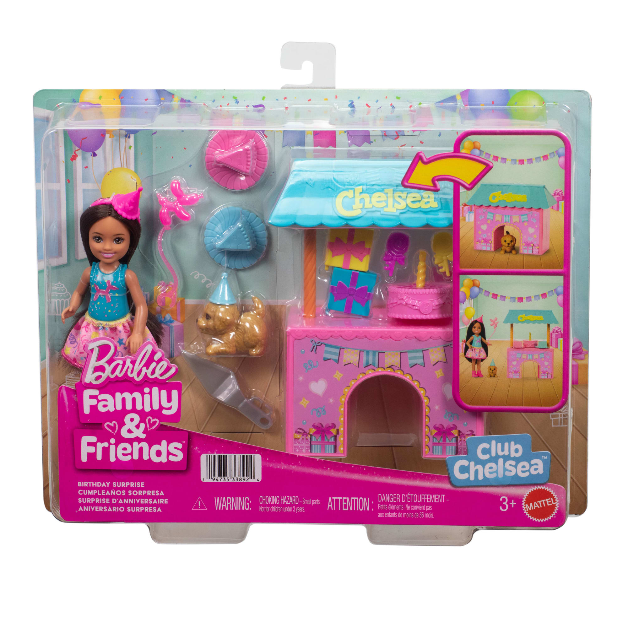 Barbie Family & Friends Club Chelsea Surprise Birthday Party Playset With Small Doll & 10+ Accessories - Image 6