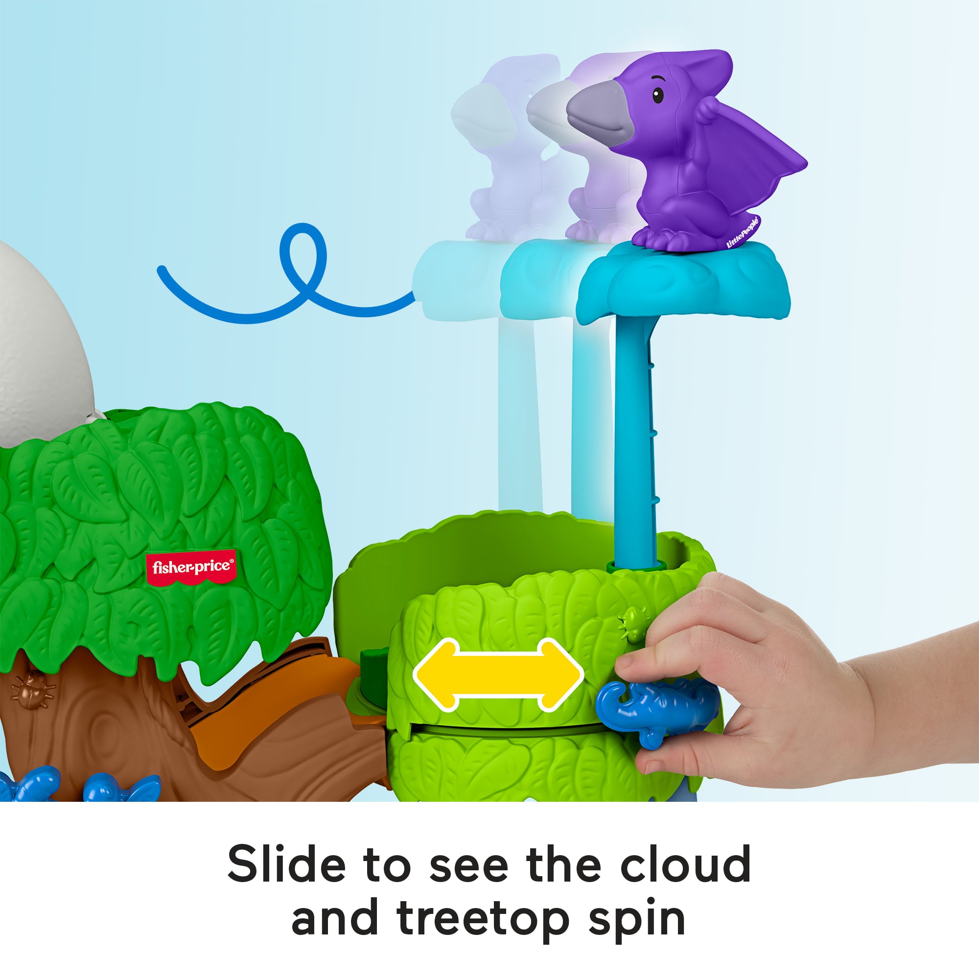 Fisher-Price Little People Dinosaur Hatch & Slide Playset Toddler Toy With 2 Figures - Image 4