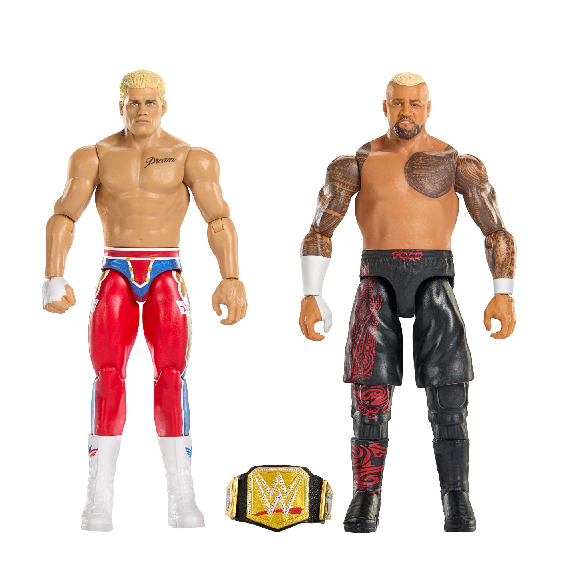 WWE Main Event Showdown Cody Rhodes vs Solo Sikoa Action Figures Set. Series #24. 6-Inch Collectibles