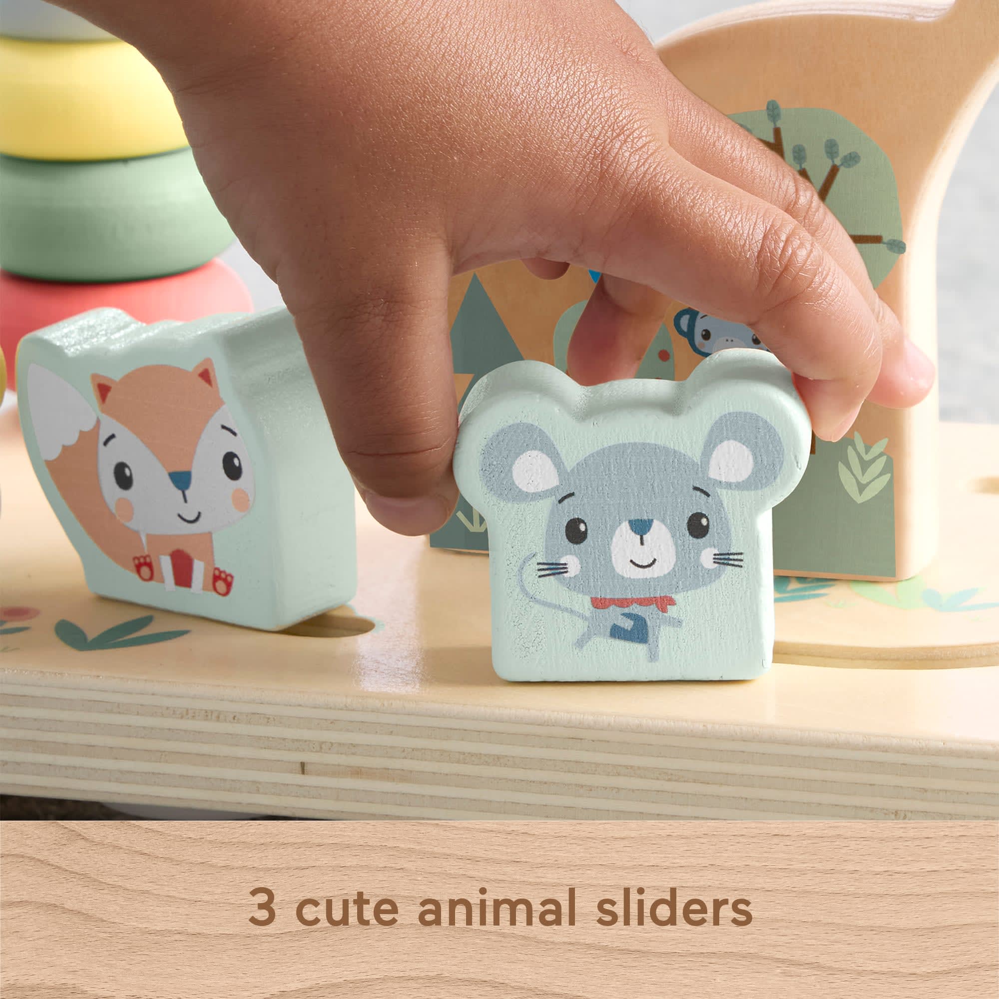 Fisher-Price Wooden Bead Maze. Animal-Themed Baby & Toddler Fine Motor Activity Toy - Image 5