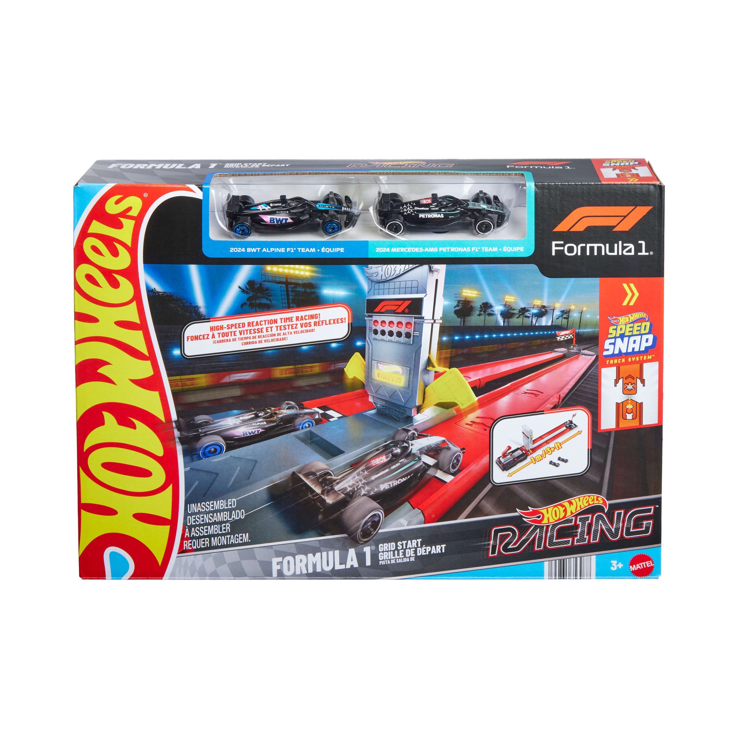 Hot Wheels Racing Formula 1 Grid Start Track Set & 2 Die-Cast F1 Cars in 1:64 Scale - Image 6