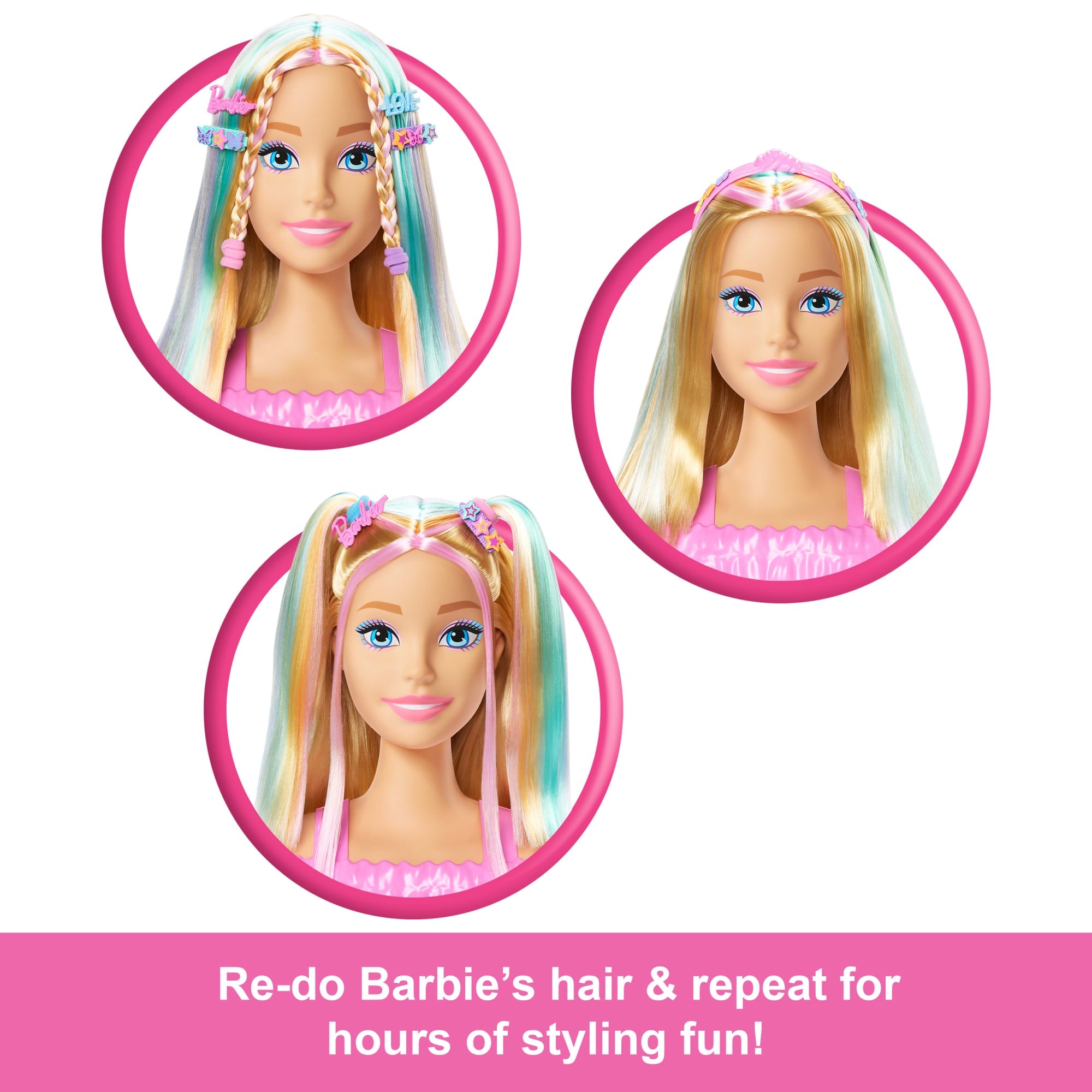 Barbie Doll Styling Head. Blonde Hair With 20+ Hair Styling Accessories - Image 4