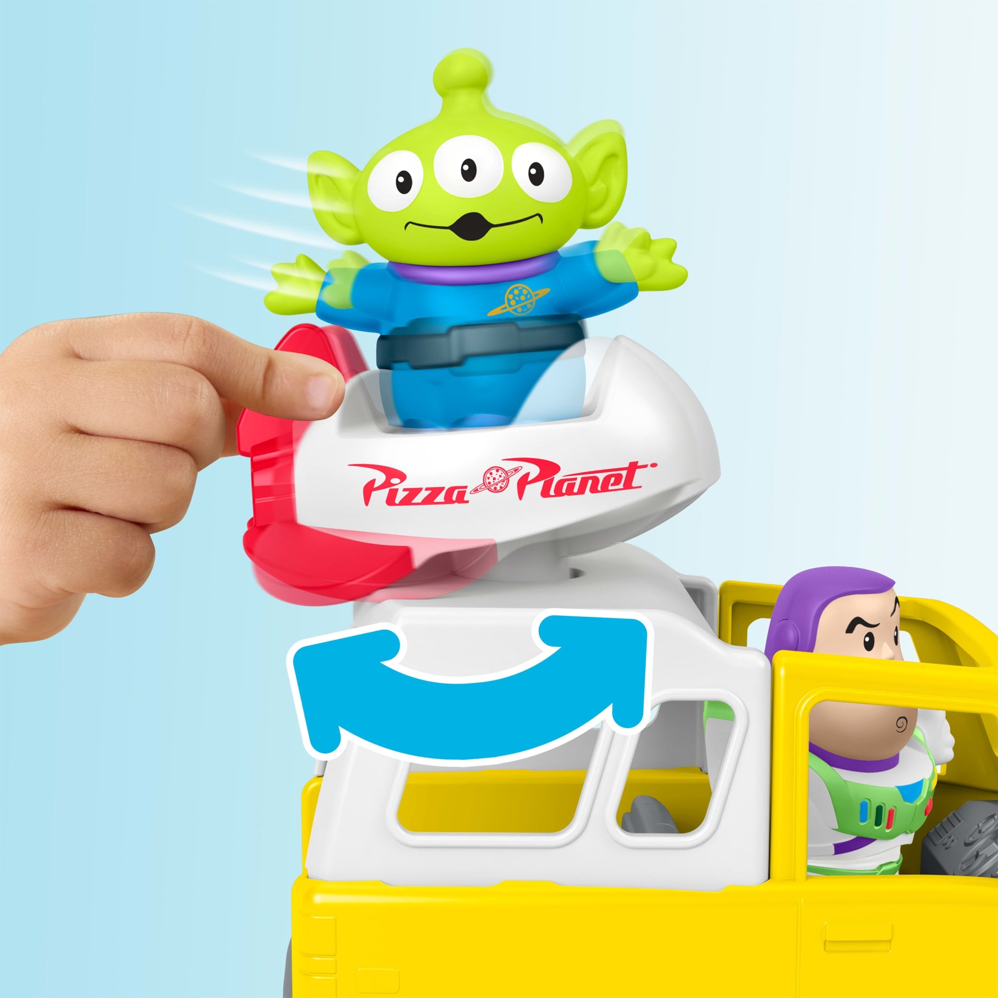 Little People Toy Story Juguete para Bebés Vehiculo Buzz Lightyear Pizza Planeta - Image 3