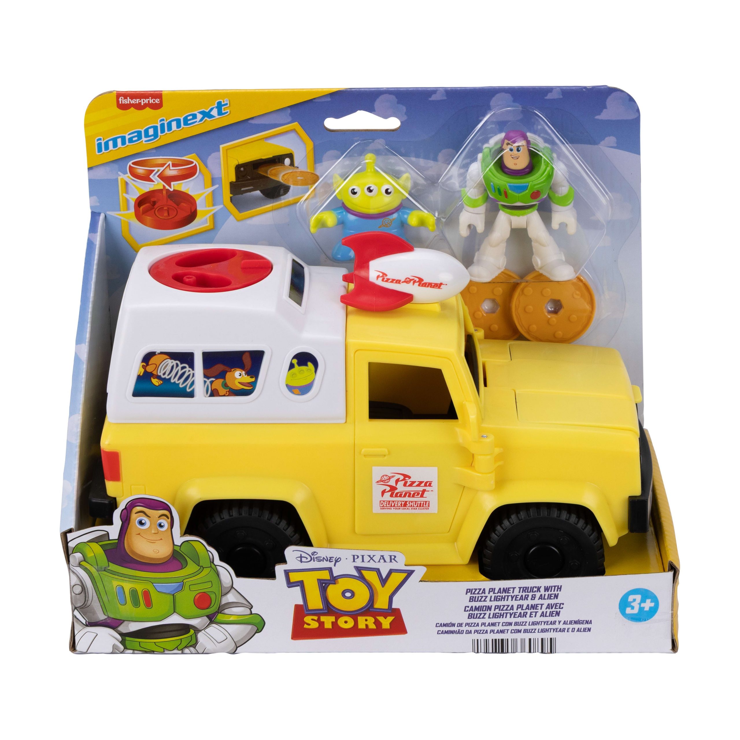 Imaginext Disney And Pixar Toy Story Pizza Planet Truck With Buzz Lightyear & Alien Action Figures - Image 6