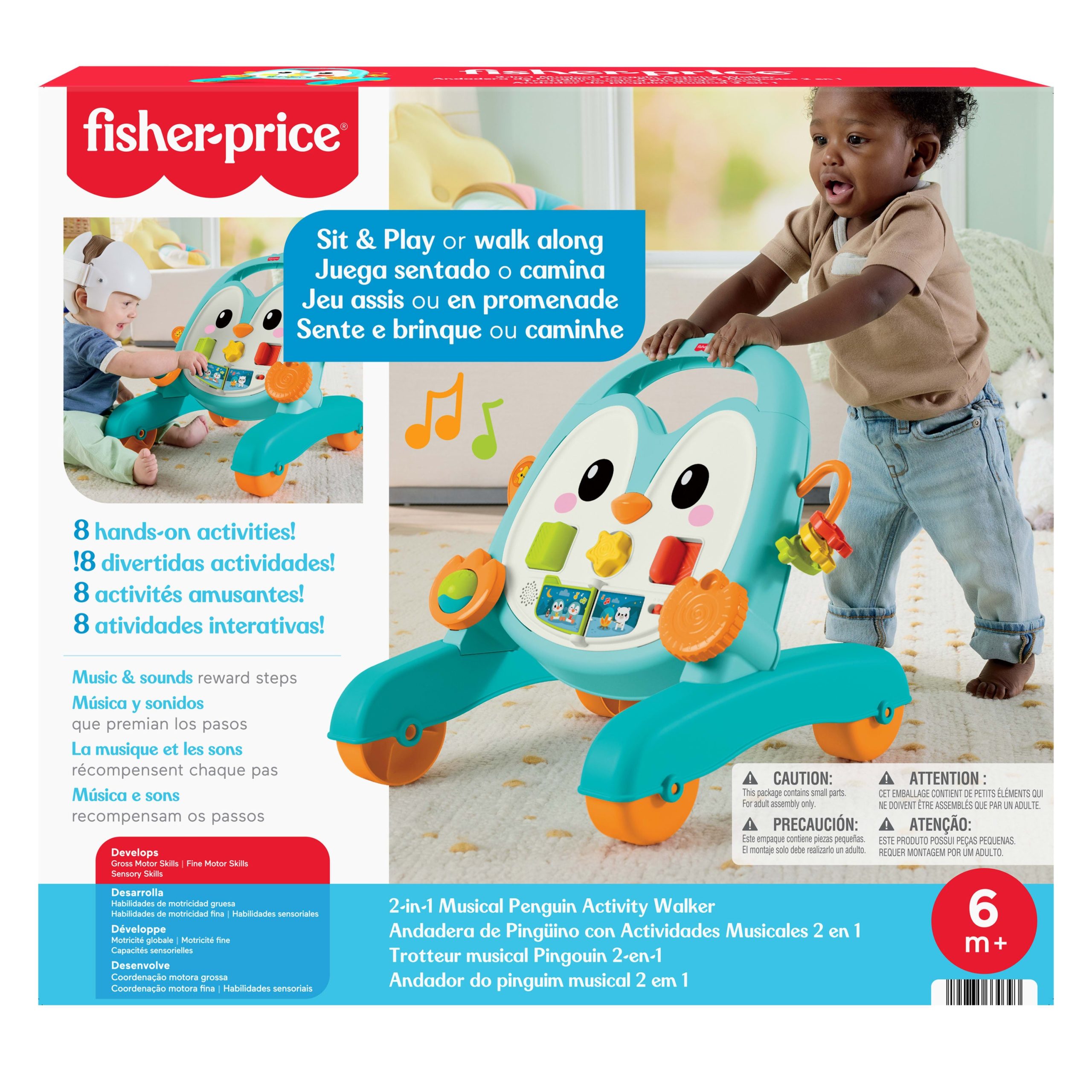 Fisher-Price 2-in-1 Musical Penguin Activity Walker. Baby To Toddler Push Along Toy - Image 6