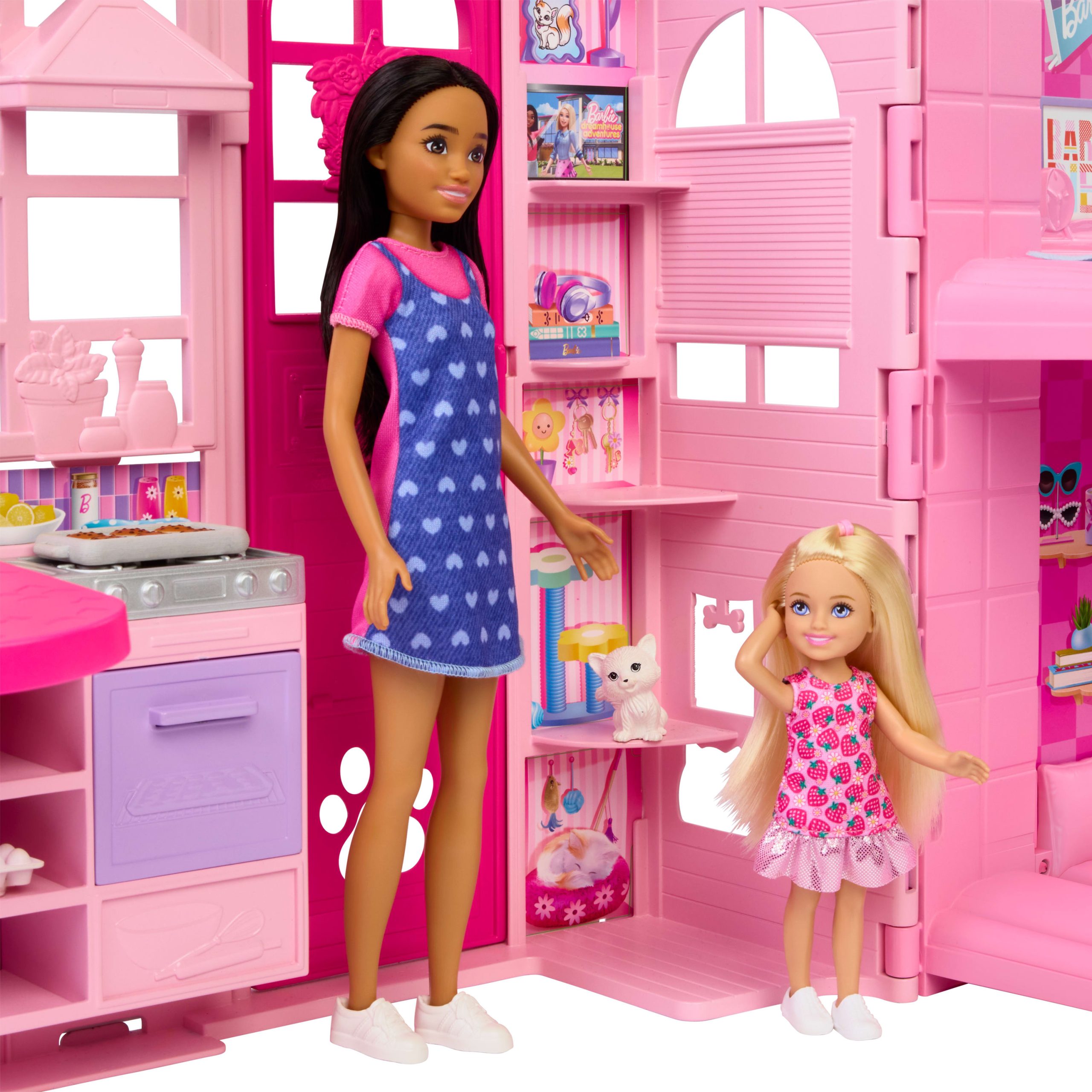 Barbie Weekend Escape House. Dollhouse Playset With Doll. 10 Accessories. 4 Play Areas. & Kitten - Image 5