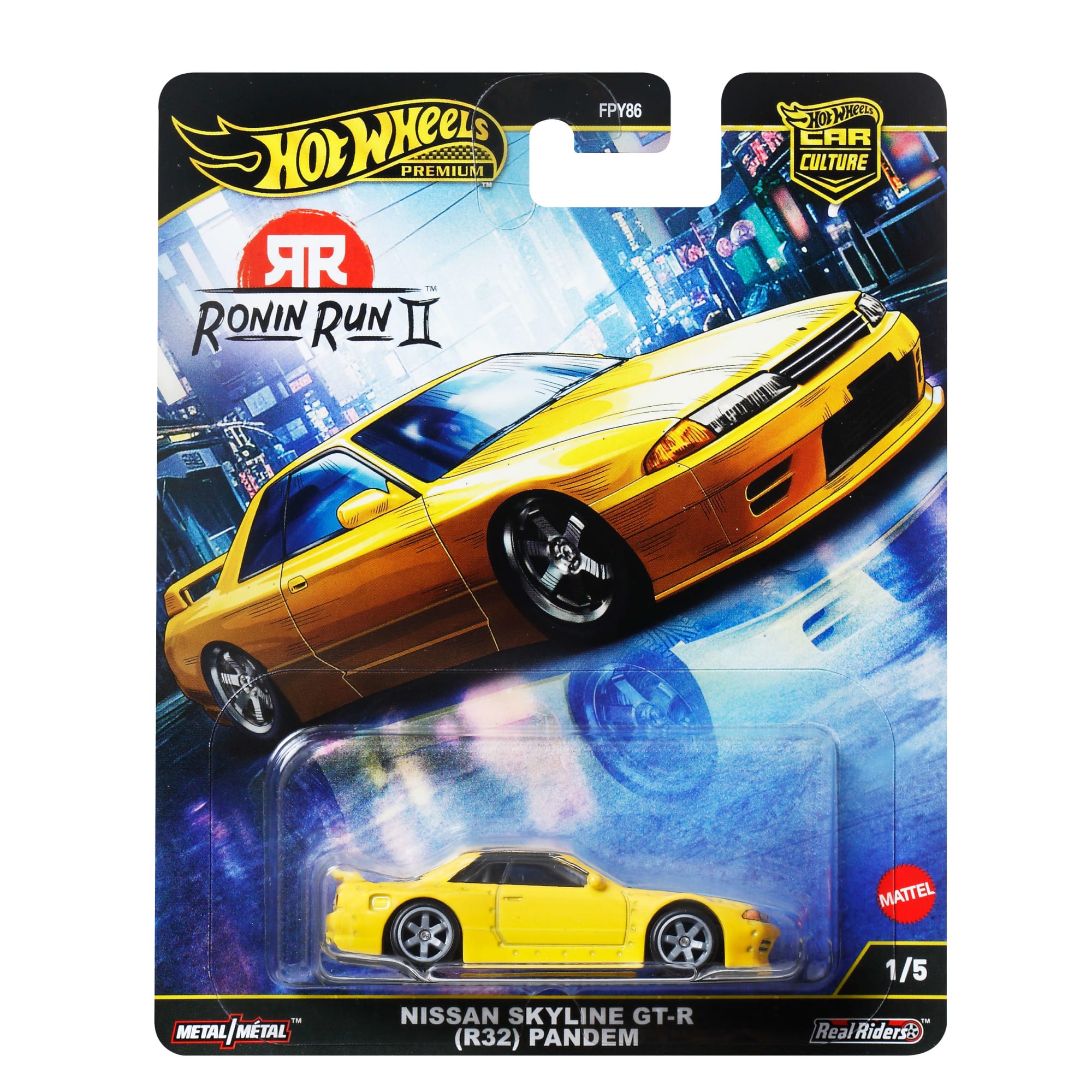 Hot Wheels Premium Car Culture Ronin Run 2 Nissan Skyline R32 Pandem 1:64 Scale Collectible Vehicle - Image 6