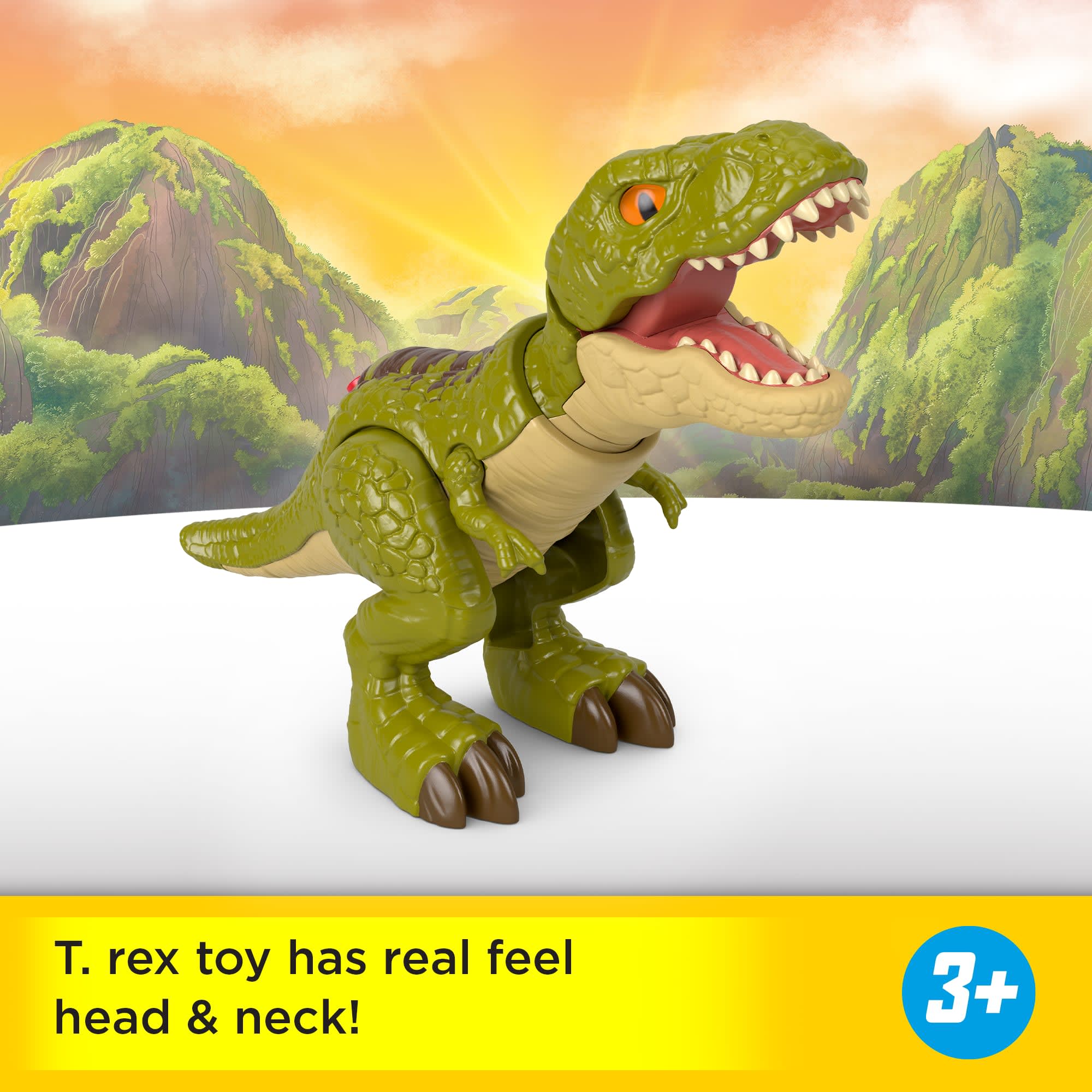 Fisher-Price Imaginext Jurassic World Rebirth Tyrannosaurus Rex Dinosaur Action Figure With Motion - Image 2