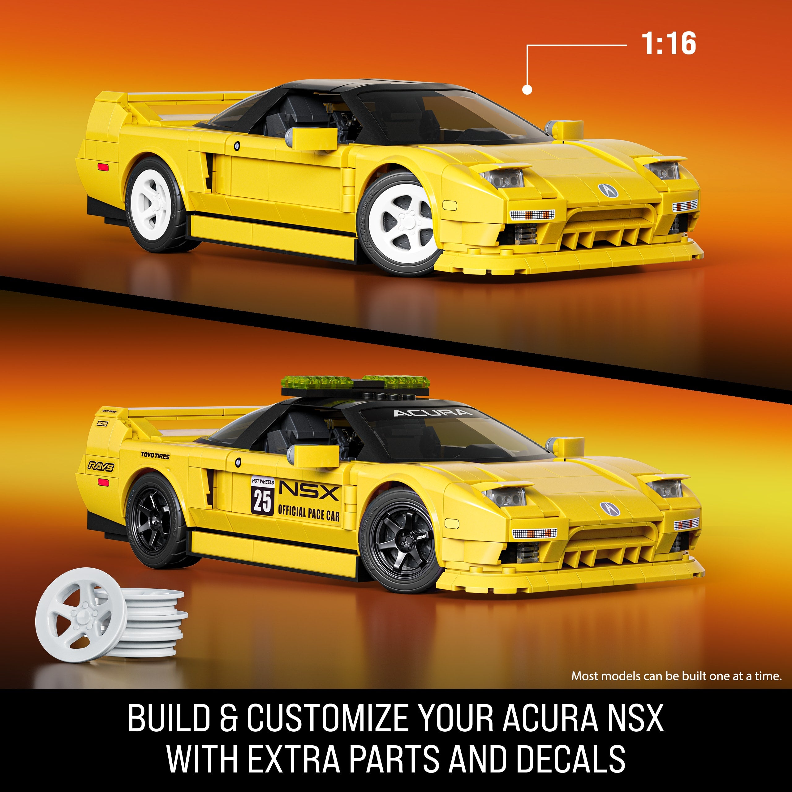 Mattel Brick Shop Hot Wheels '90 Acura Nsx Building Toy (877 Pieces). For Collectors - Image 3