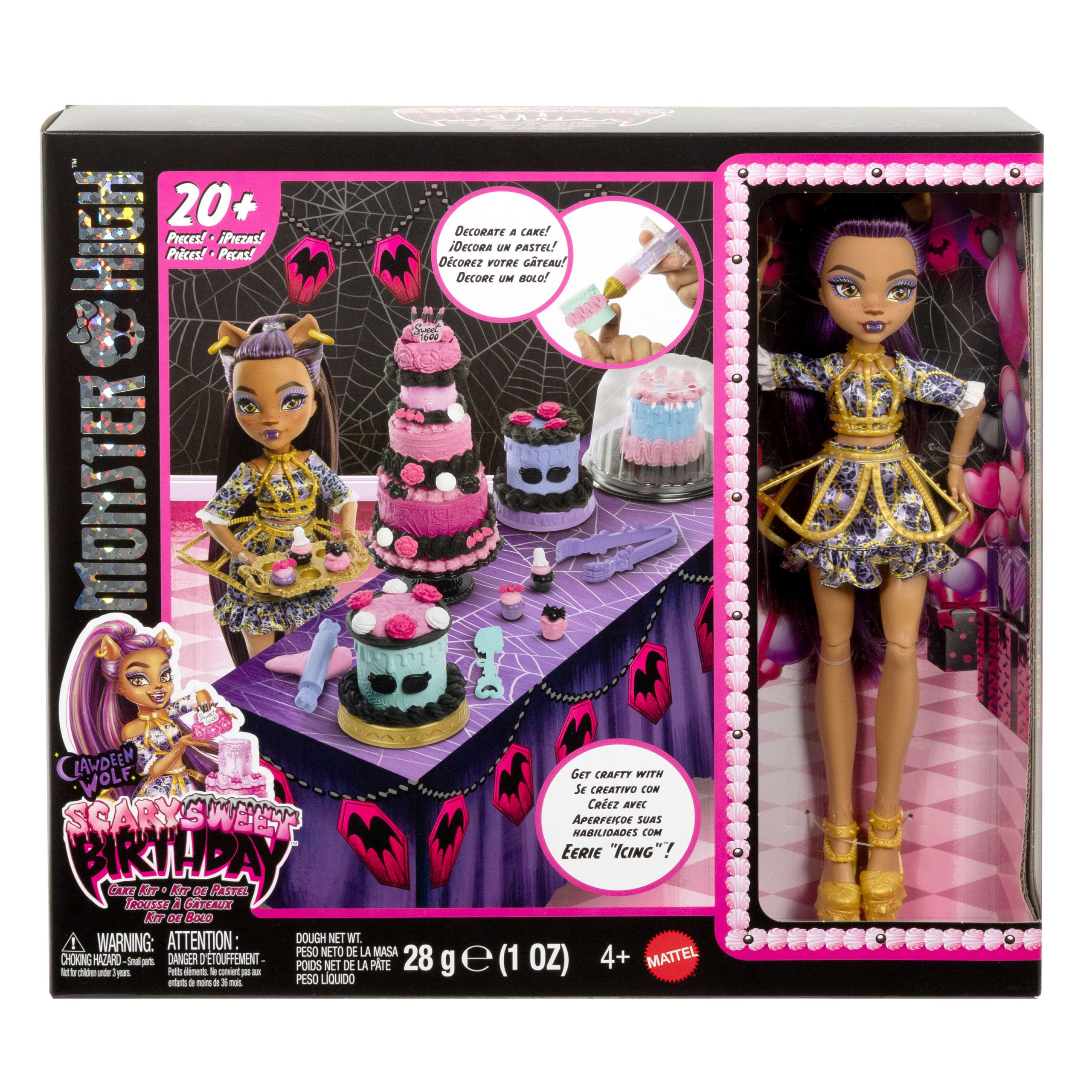 Monster High Scary Sweet Birthday Cake Kit With Clawdeen Wolf Doll And 20+ Decorating Accessories - Image 6