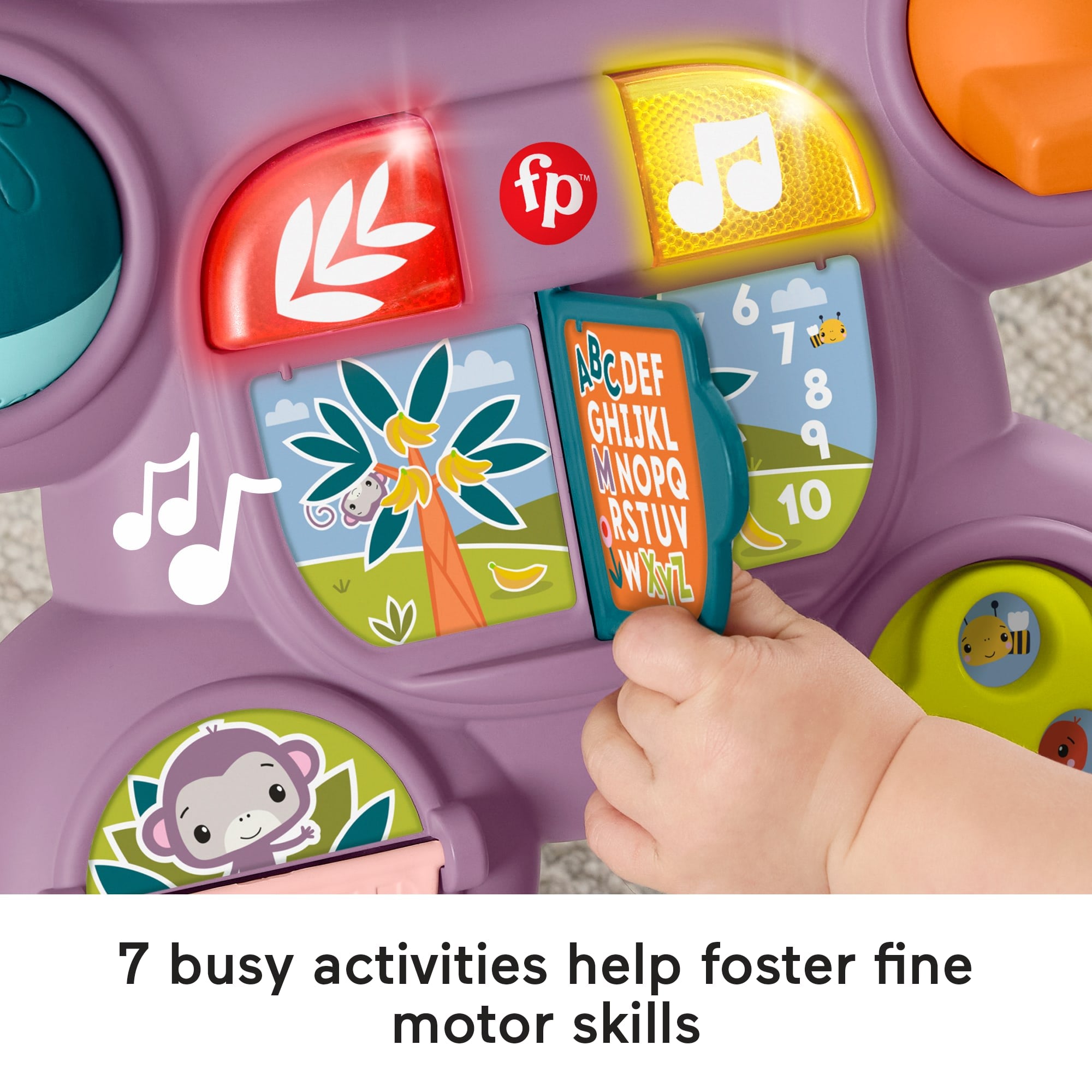 Fisher-Price Learn With Me Purple Monkey Push Walker. Baby Musical Learning Activity Toy - Image 5