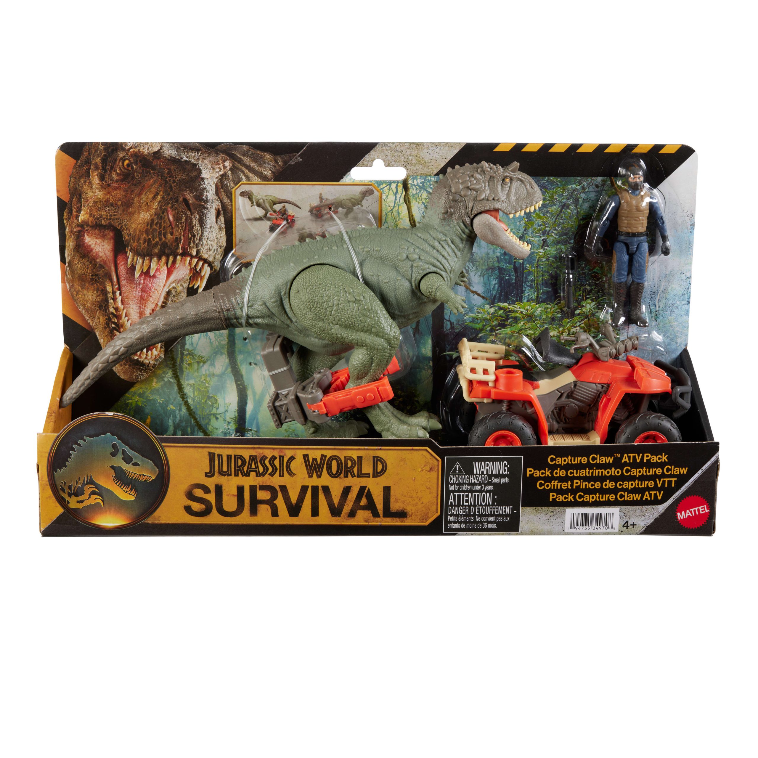 Jurassic World Capture Claw ATV Pack. Vehicle With Features. Human & Dinosaur Action Figures - Image 6