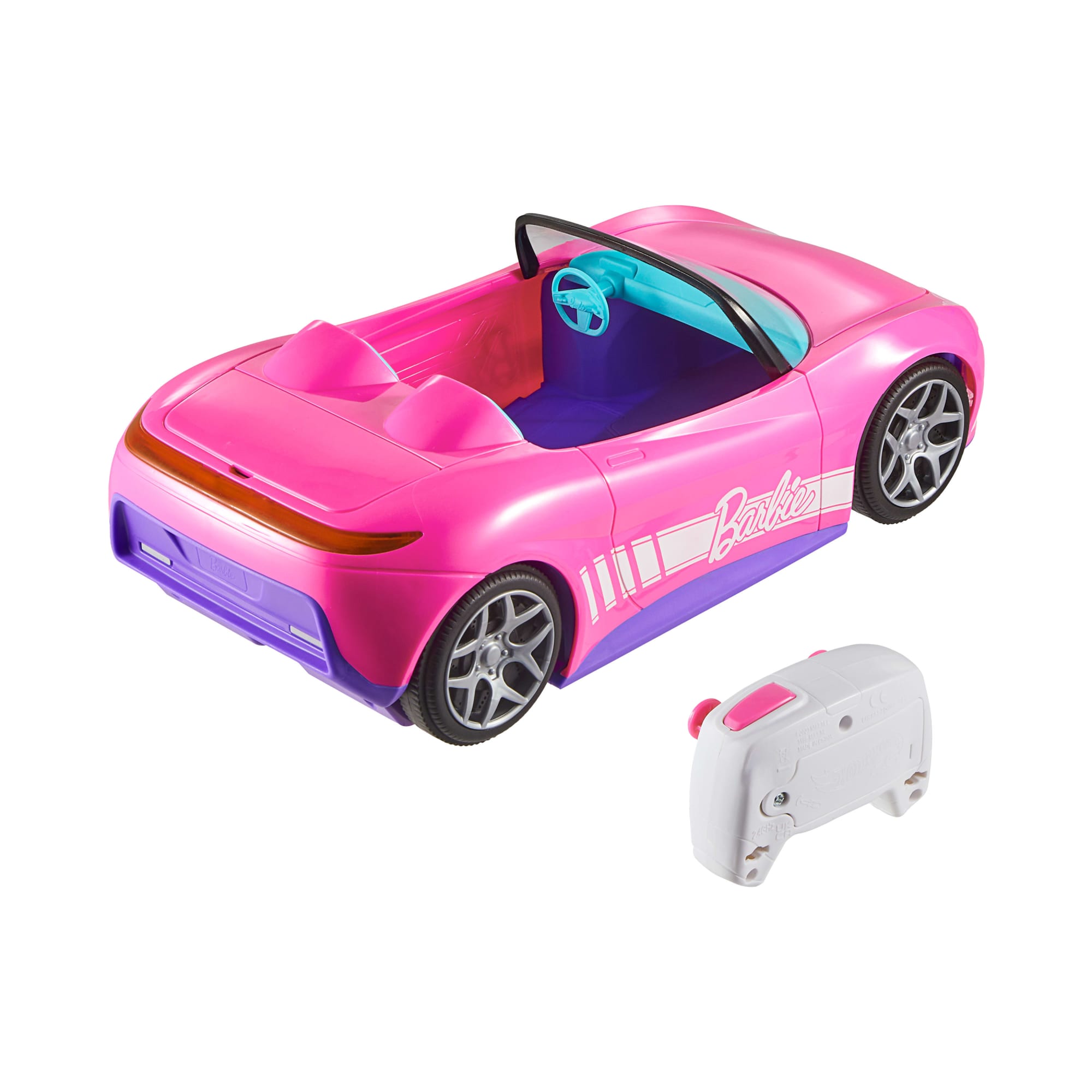 Hot Wheels RC Barbie Convertible & 2 Barbie Dolls. Battery-Powered Remote-Control Toy Car - Image 4