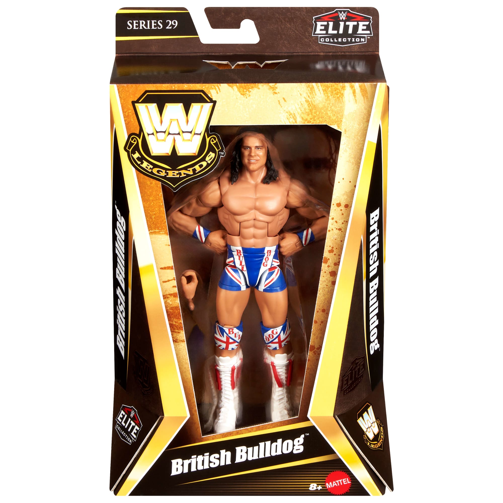 WWE Elite Legends British Bulldog Action Figure & Accessories. Series 29 6-Inch Collectible Set - Image 2